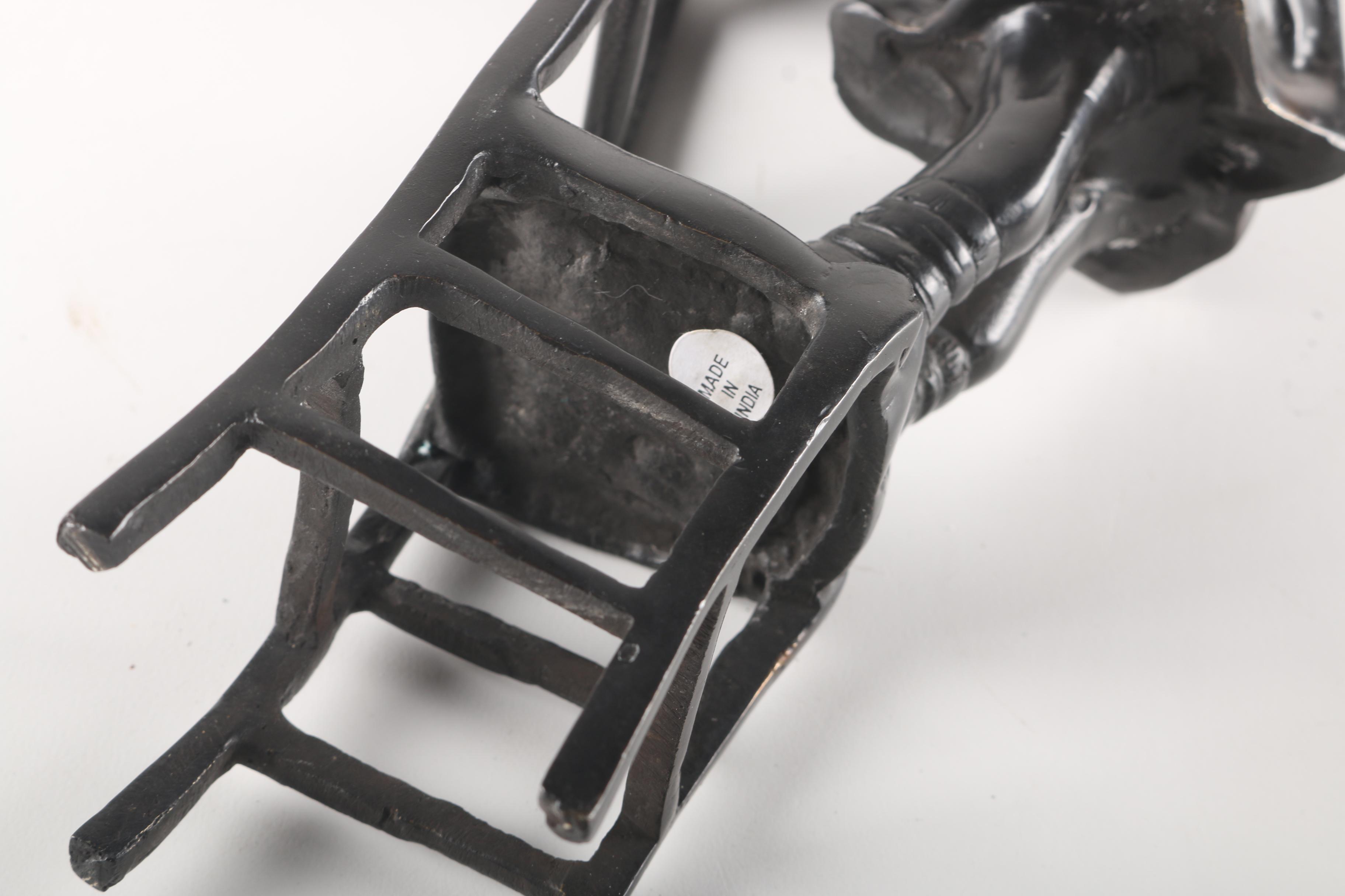 Bronze Child on Chair Figurine