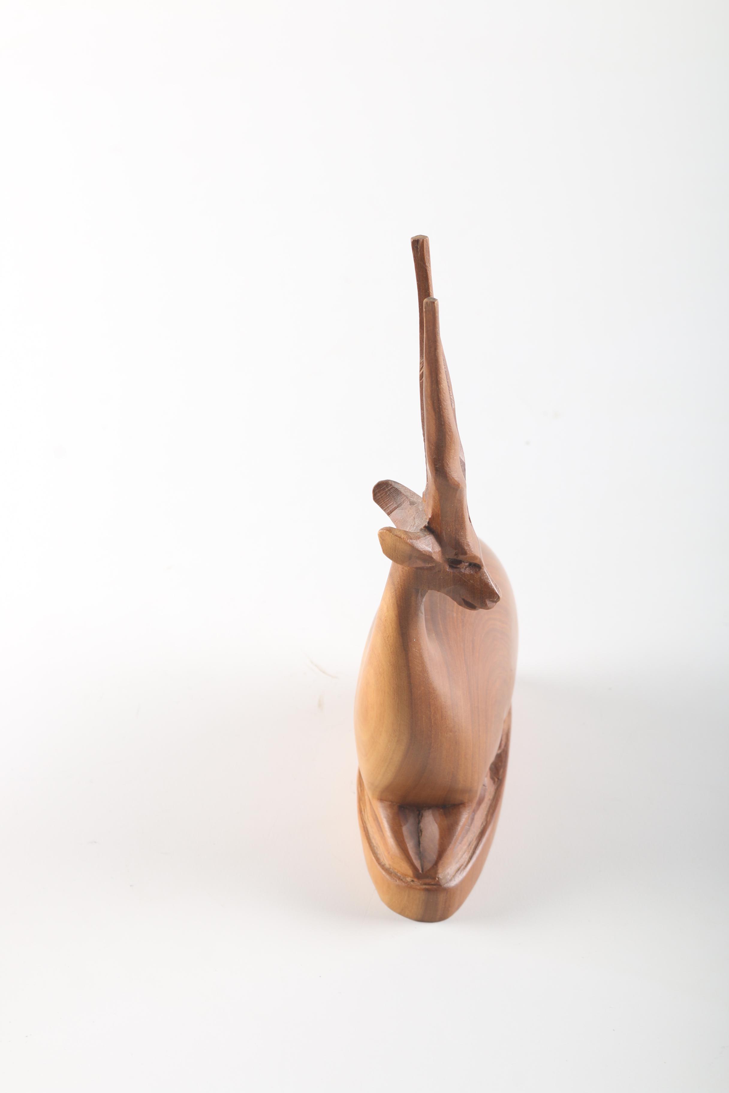 Two Hand Carved Wood Animals