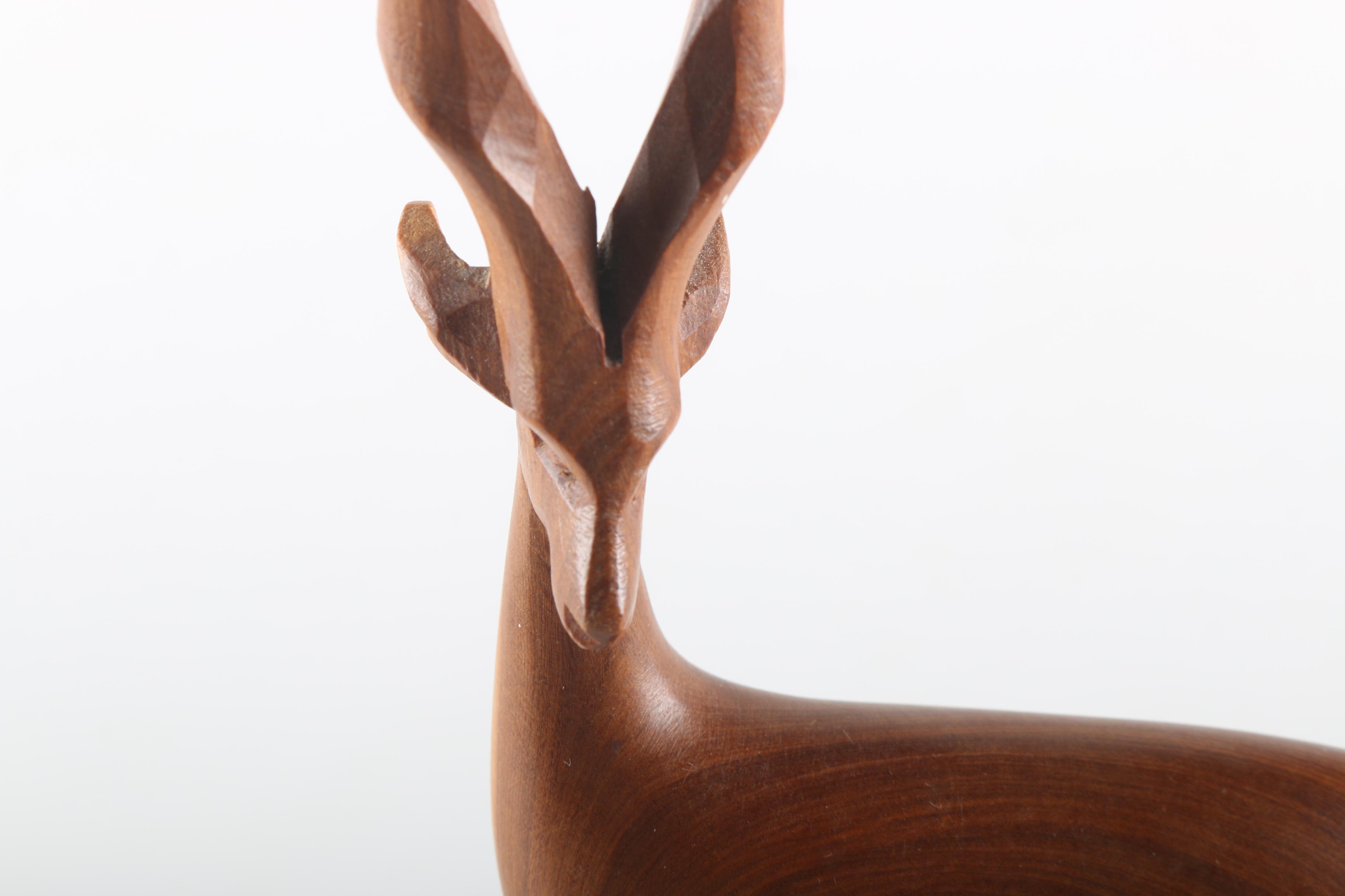 Two Hand Carved Wood Animals