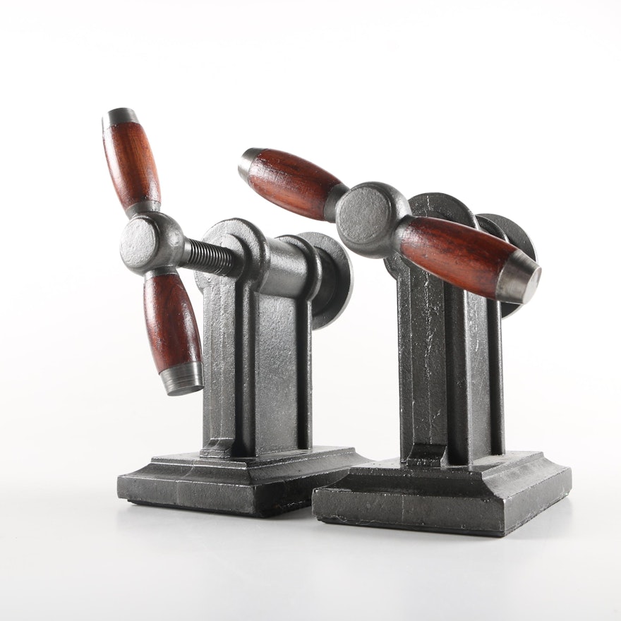 Pair of Cast Iron Industrial Style Bookends