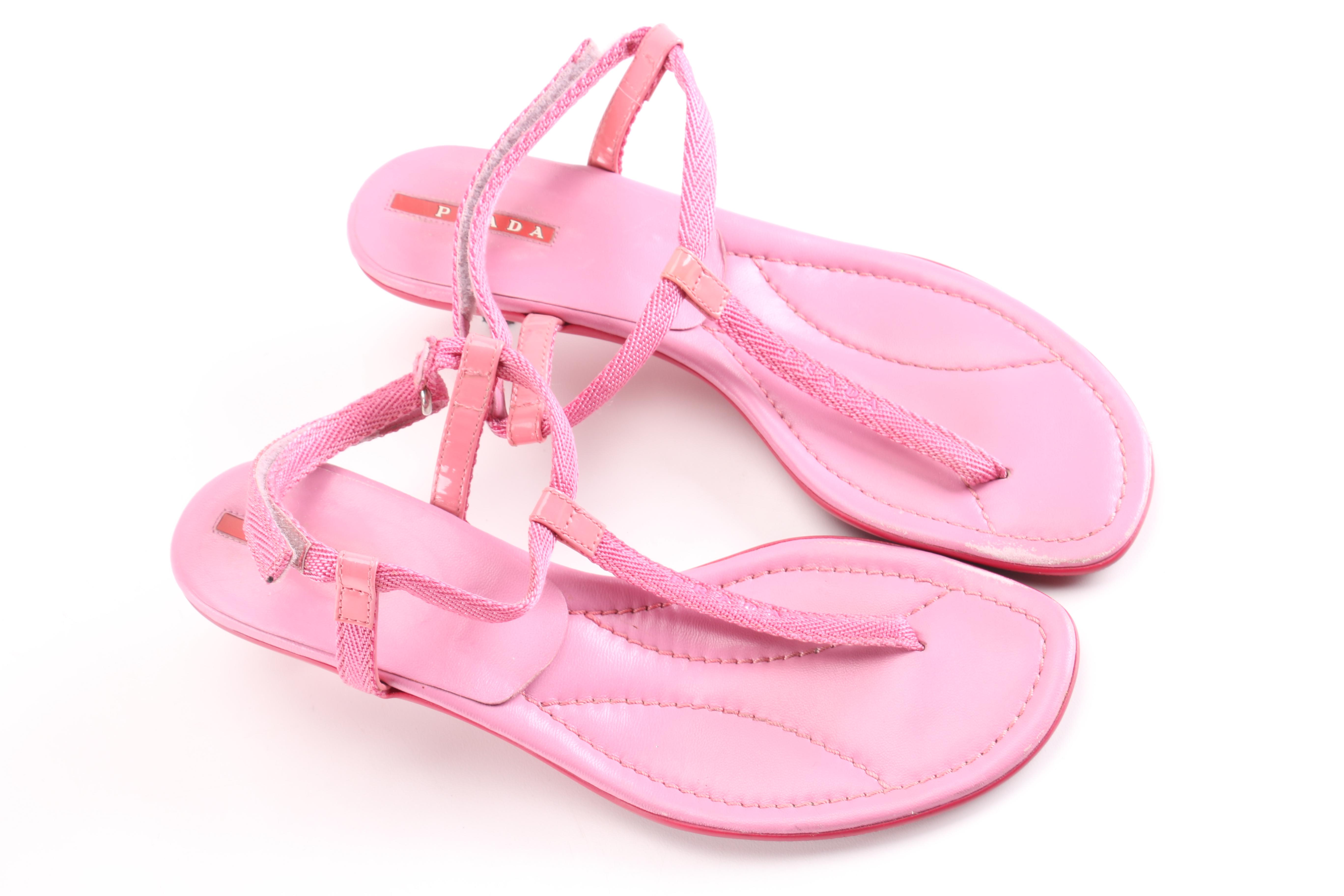 Prada Pink Kitten Heel Sandals