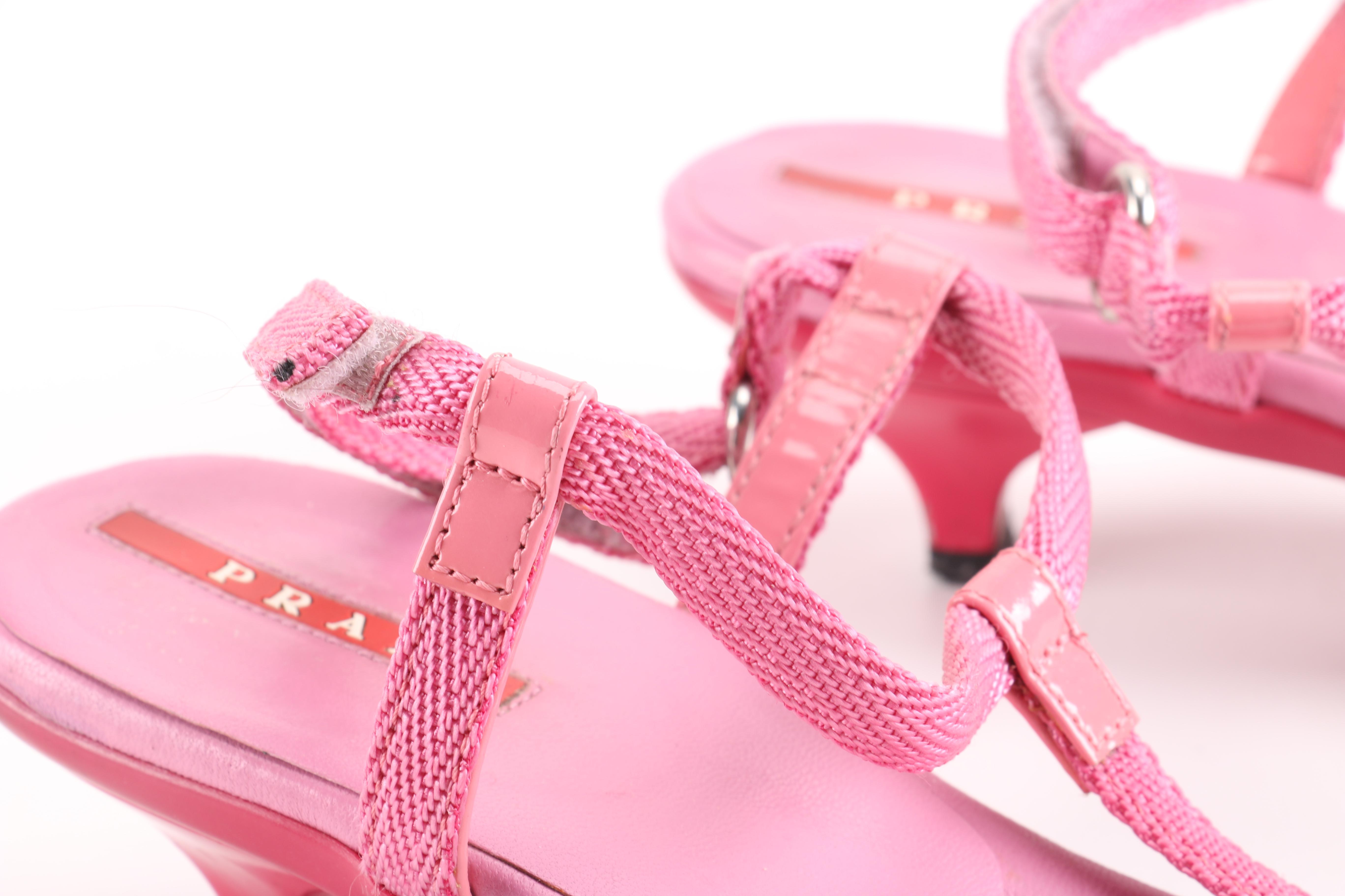 Prada Pink Kitten Heel Sandals