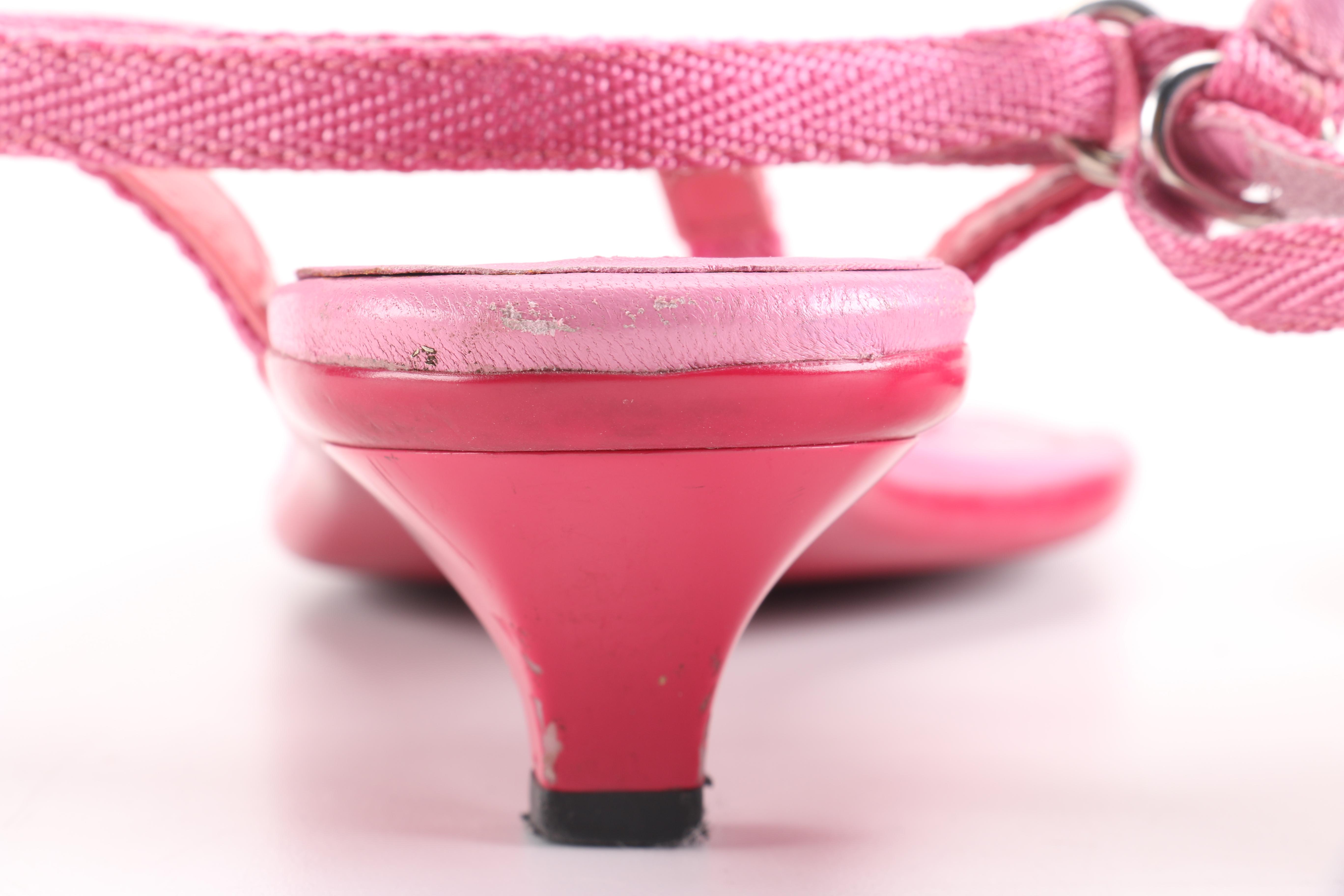 Prada Pink Kitten Heel Sandals