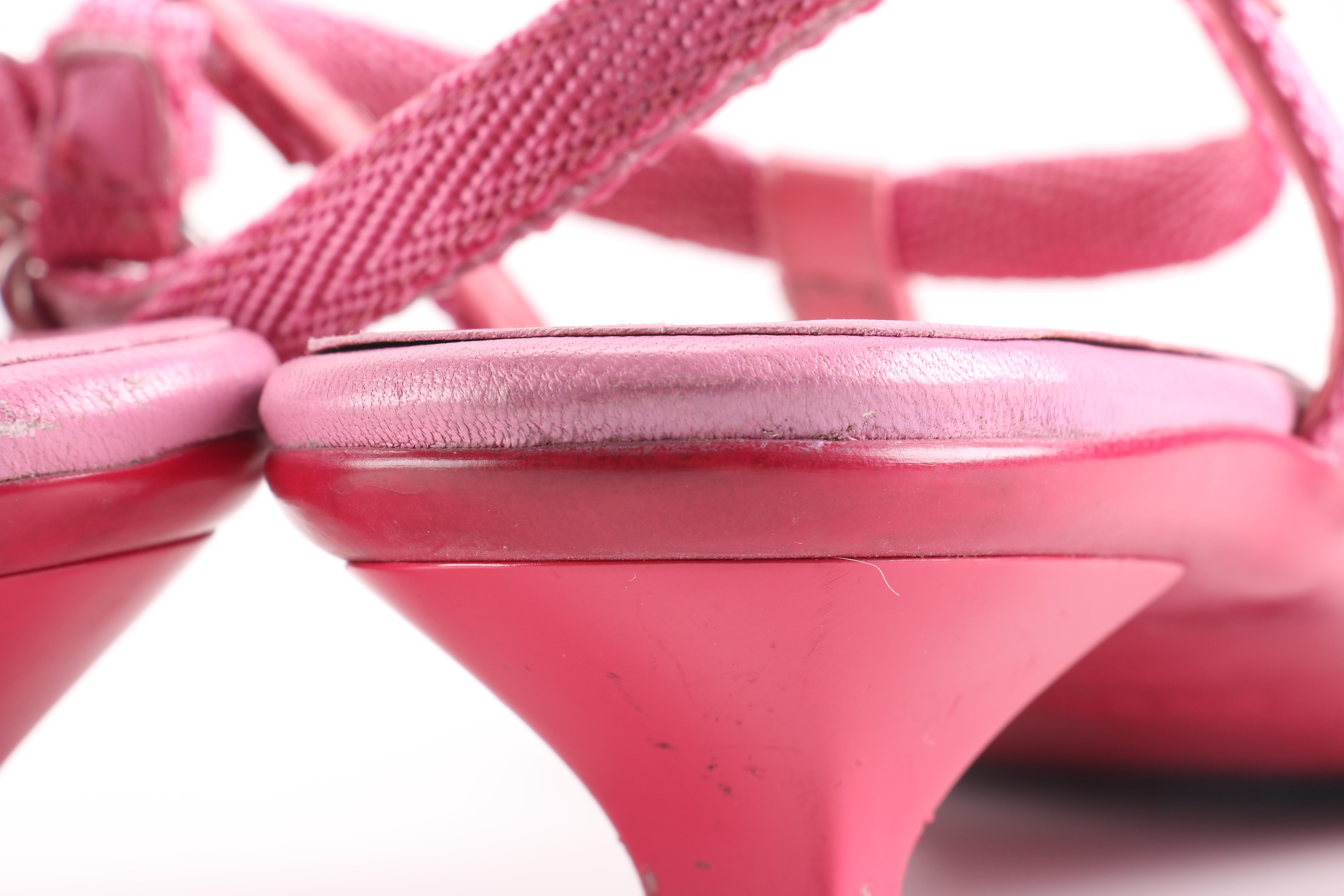 Prada Pink Kitten Heel Sandals