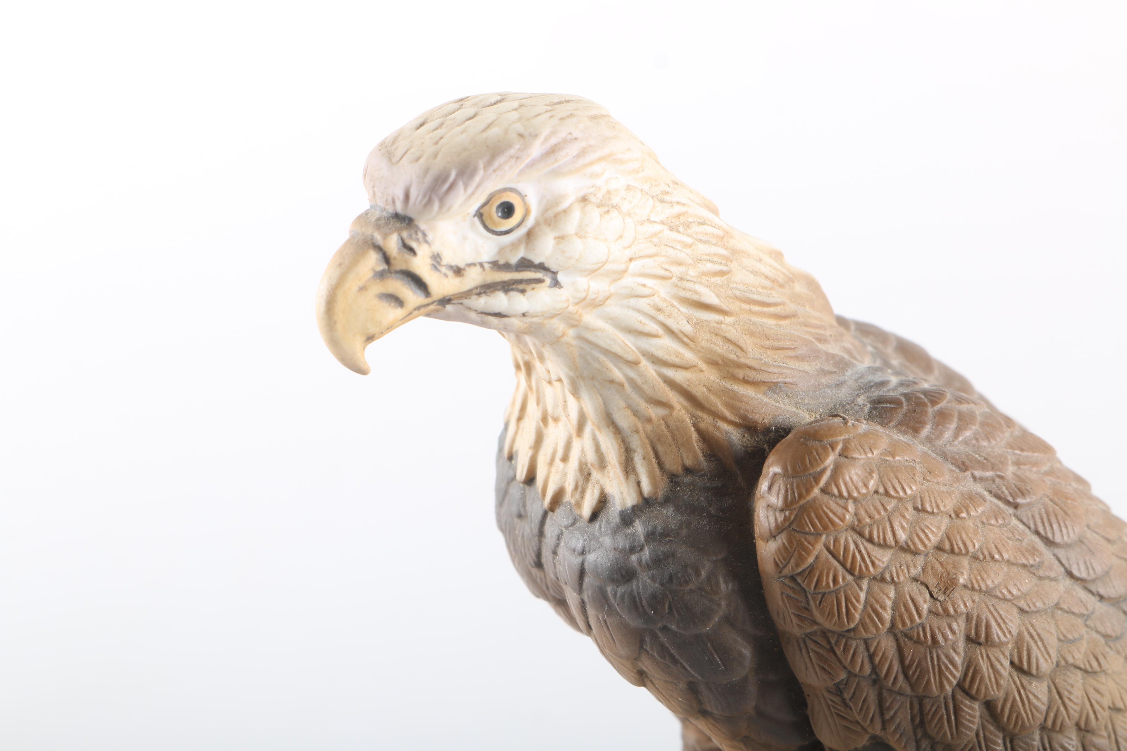Bald Eagle Figurine with Wood Base