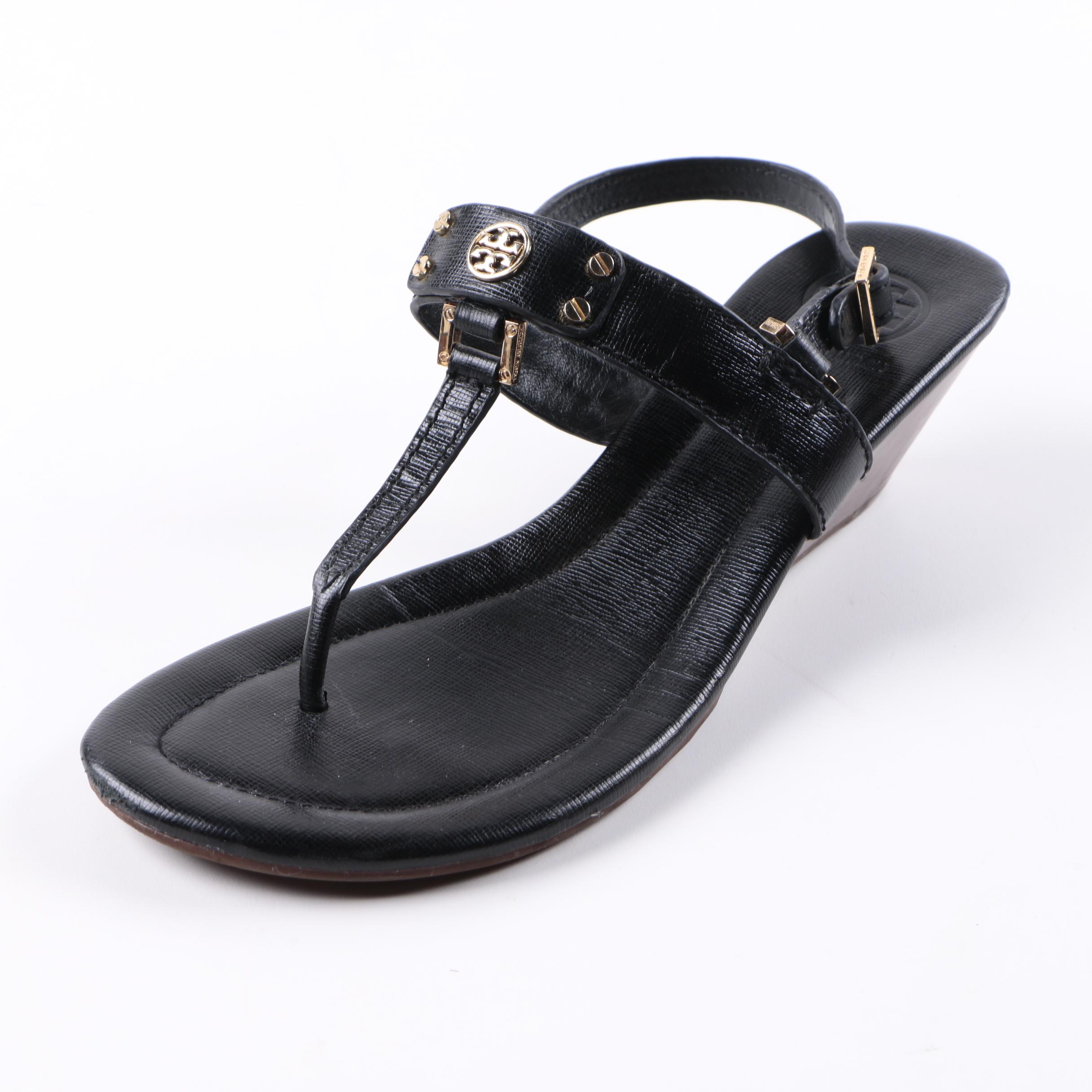 Tory Burch Leather Sandals and Snakeskin on Leather Heels