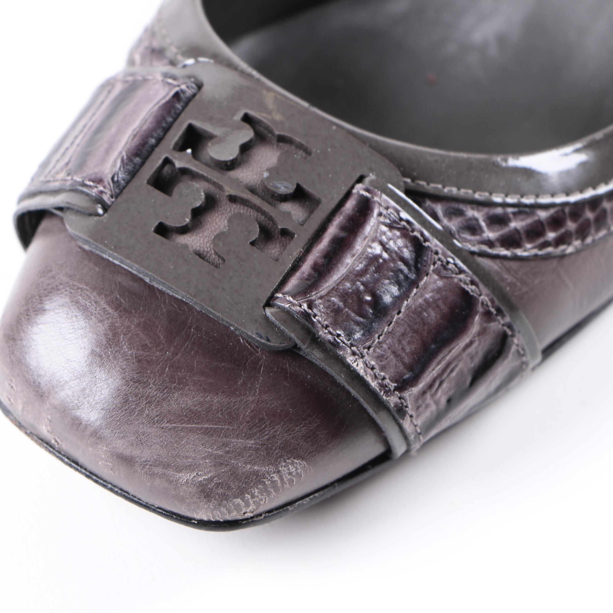 Tory Burch Leather Sandals and Snakeskin on Leather Heels