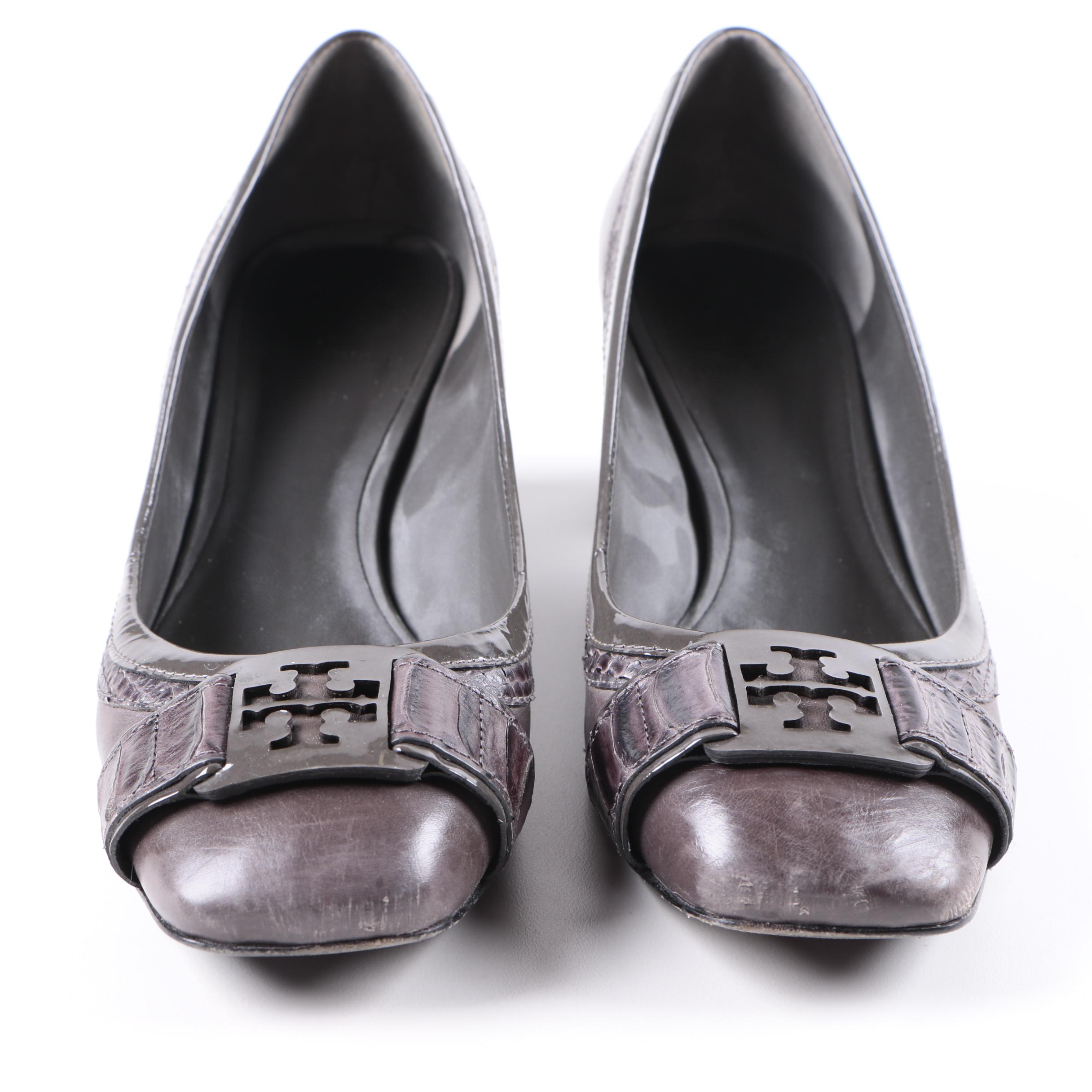 Tory Burch Leather Sandals and Snakeskin on Leather Heels