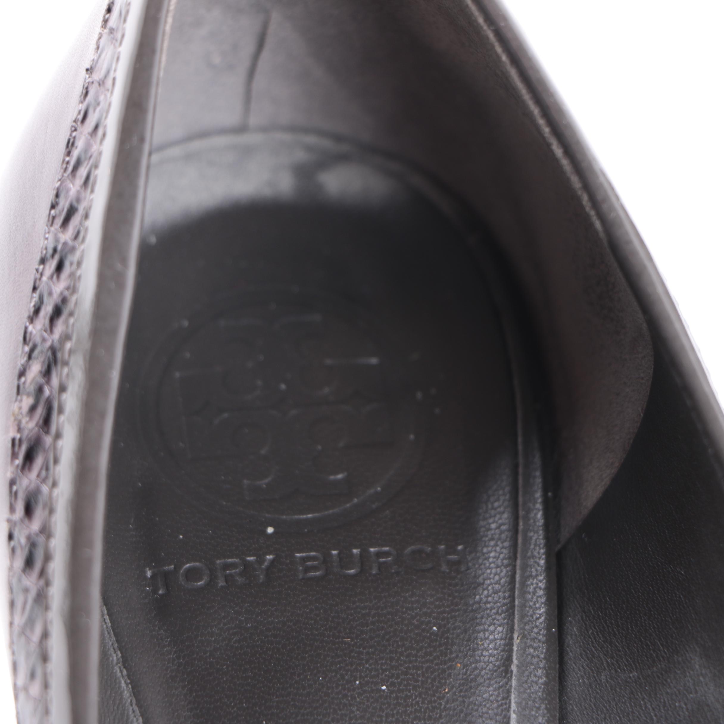 Tory Burch Leather Sandals and Snakeskin on Leather Heels