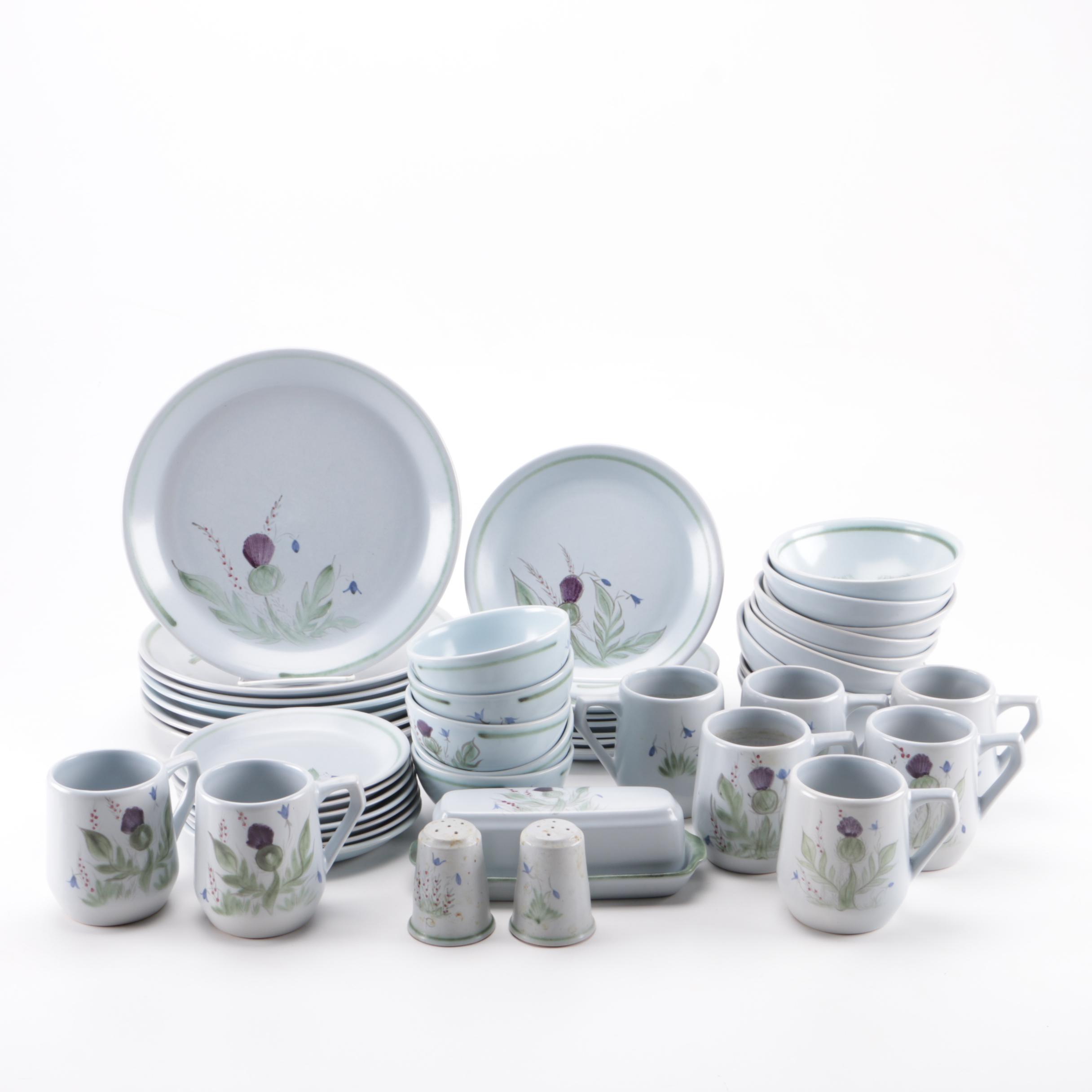 Scottish Stoneware "Thistleware" Tableware Set by Buchan