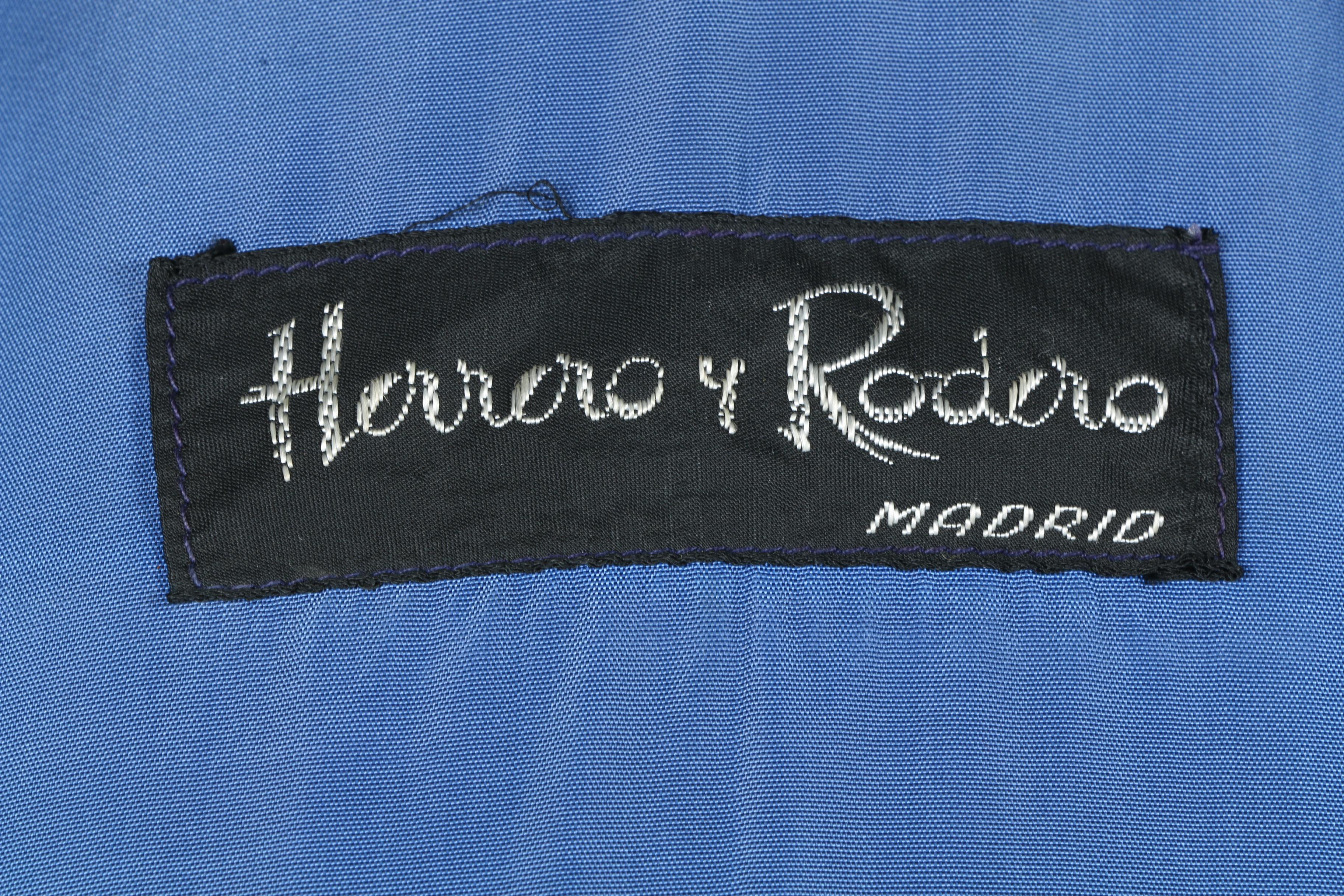 Circa 1970s Herrero Y Rodero Madrid Blue Suede Coat