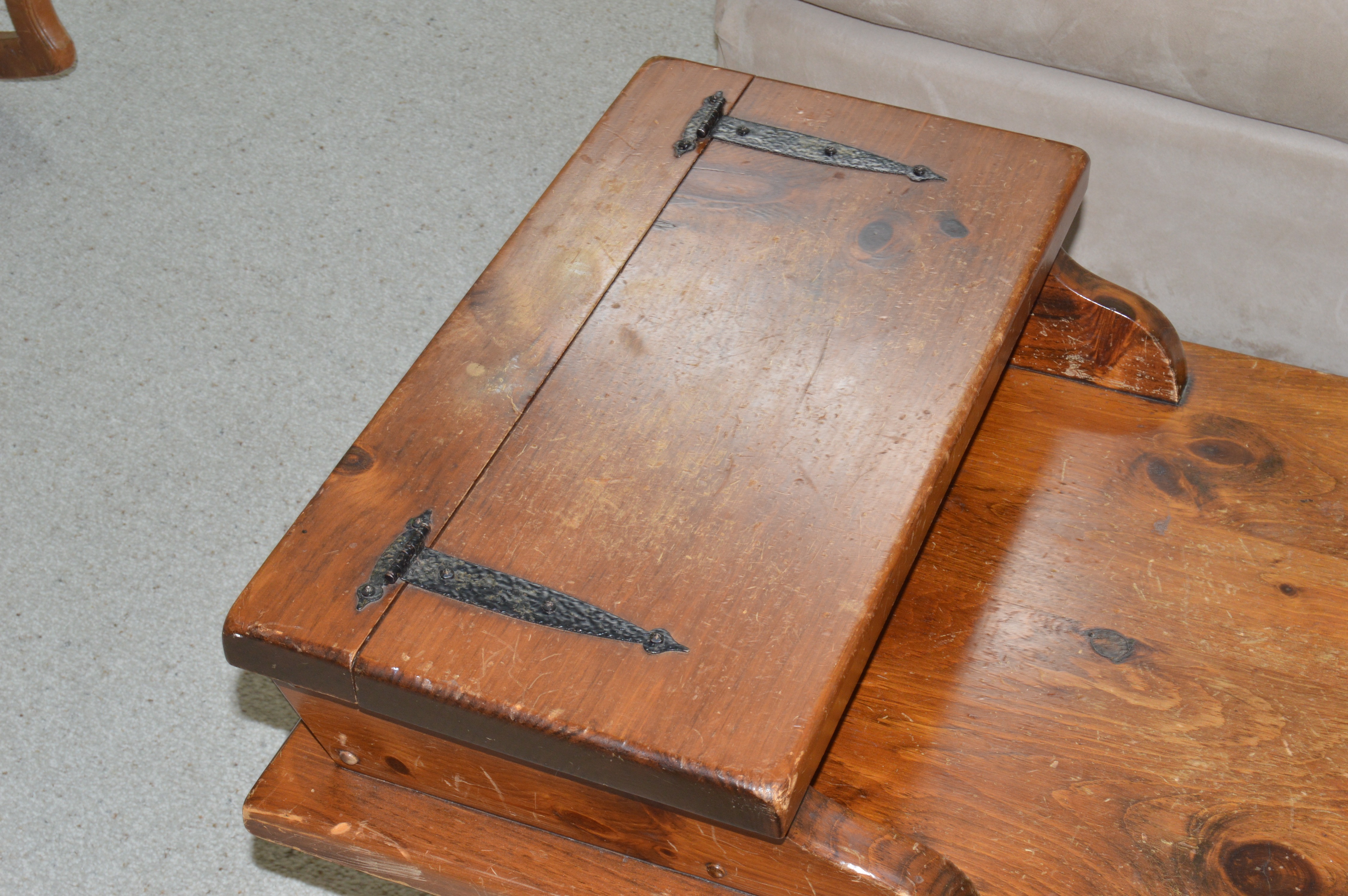 Vintage Wood Coffee Table with Storage