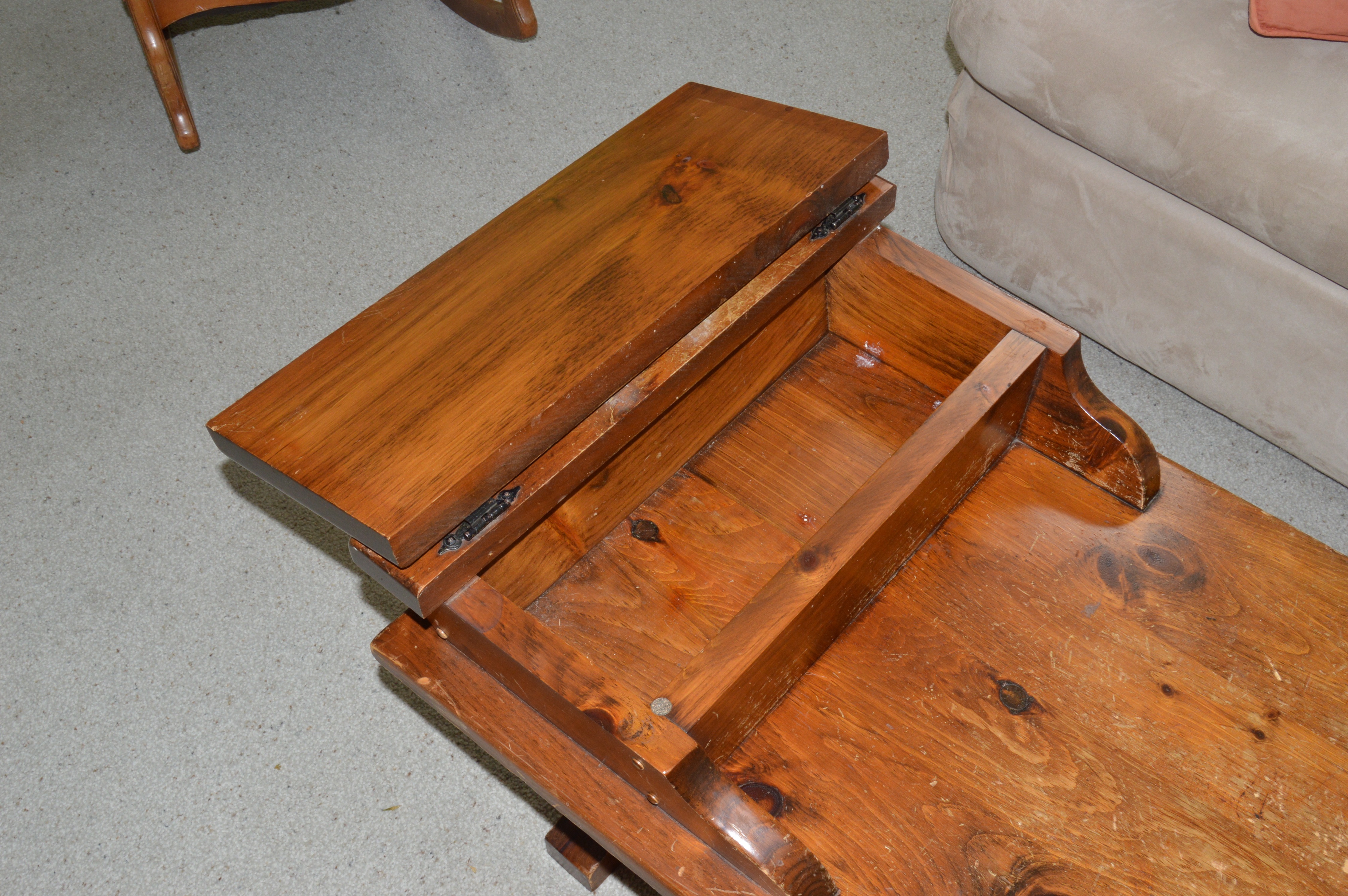 Vintage Wood Coffee Table with Storage