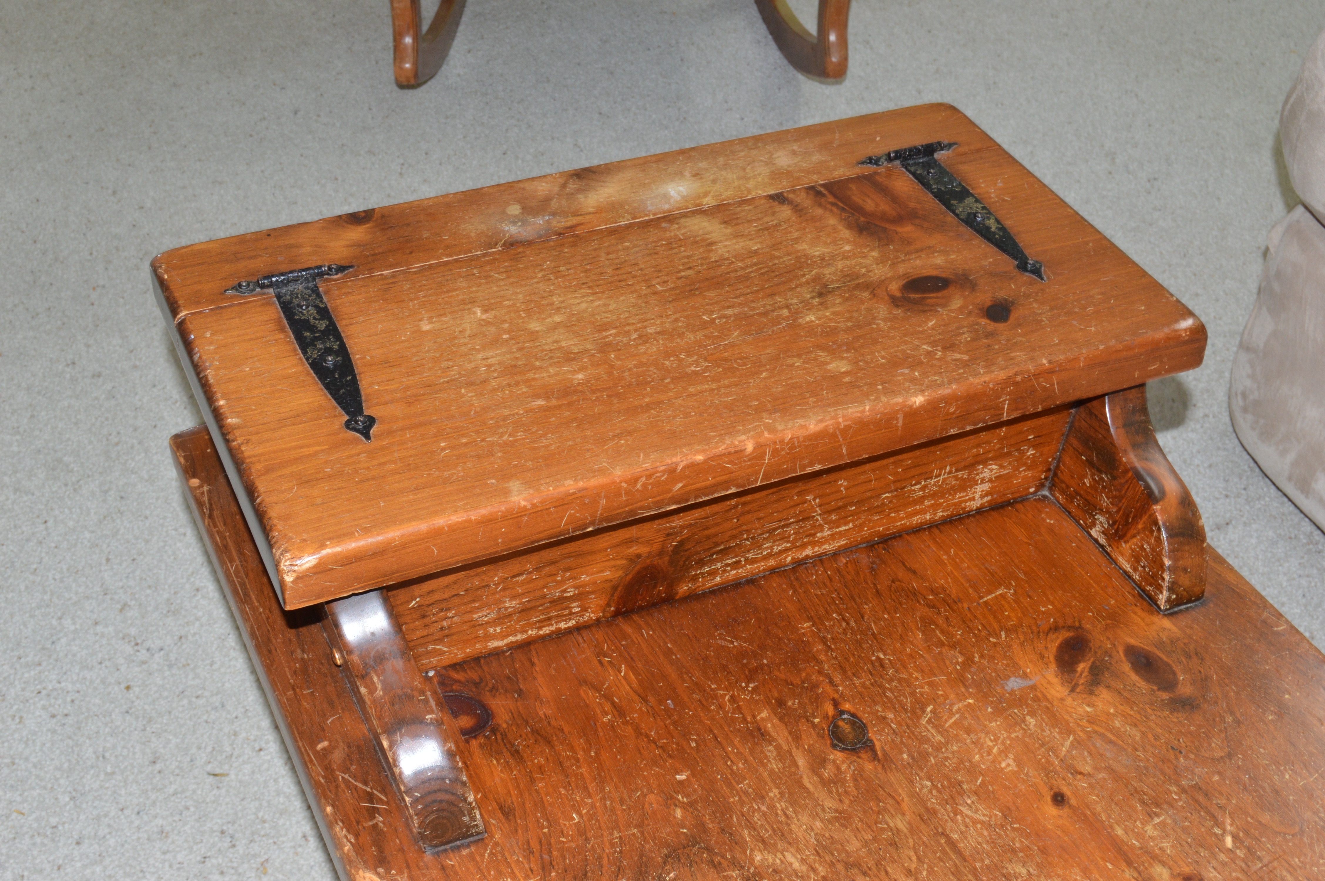 Vintage Wood Coffee Table with Storage
