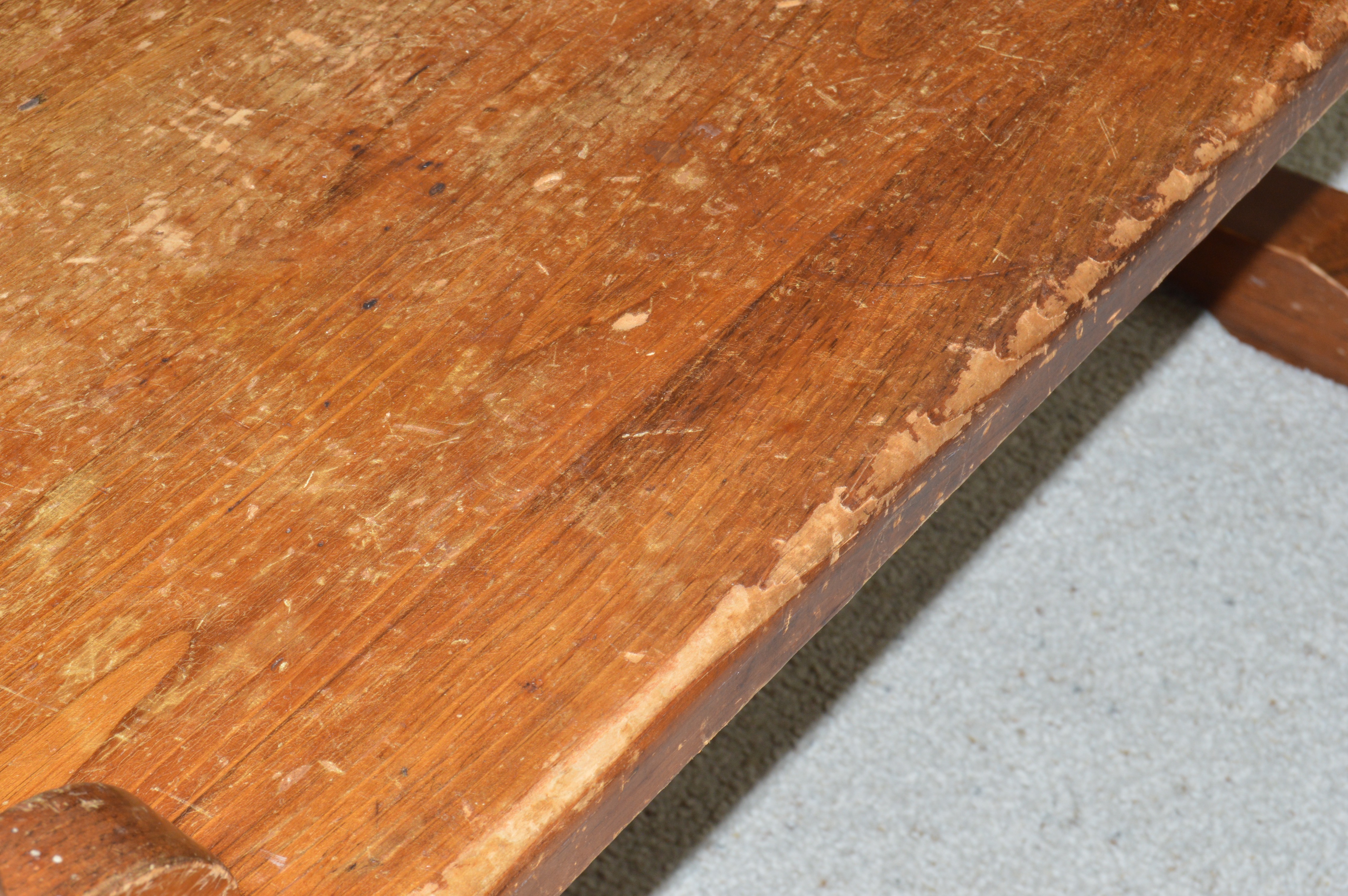 Vintage Wood Coffee Table with Storage