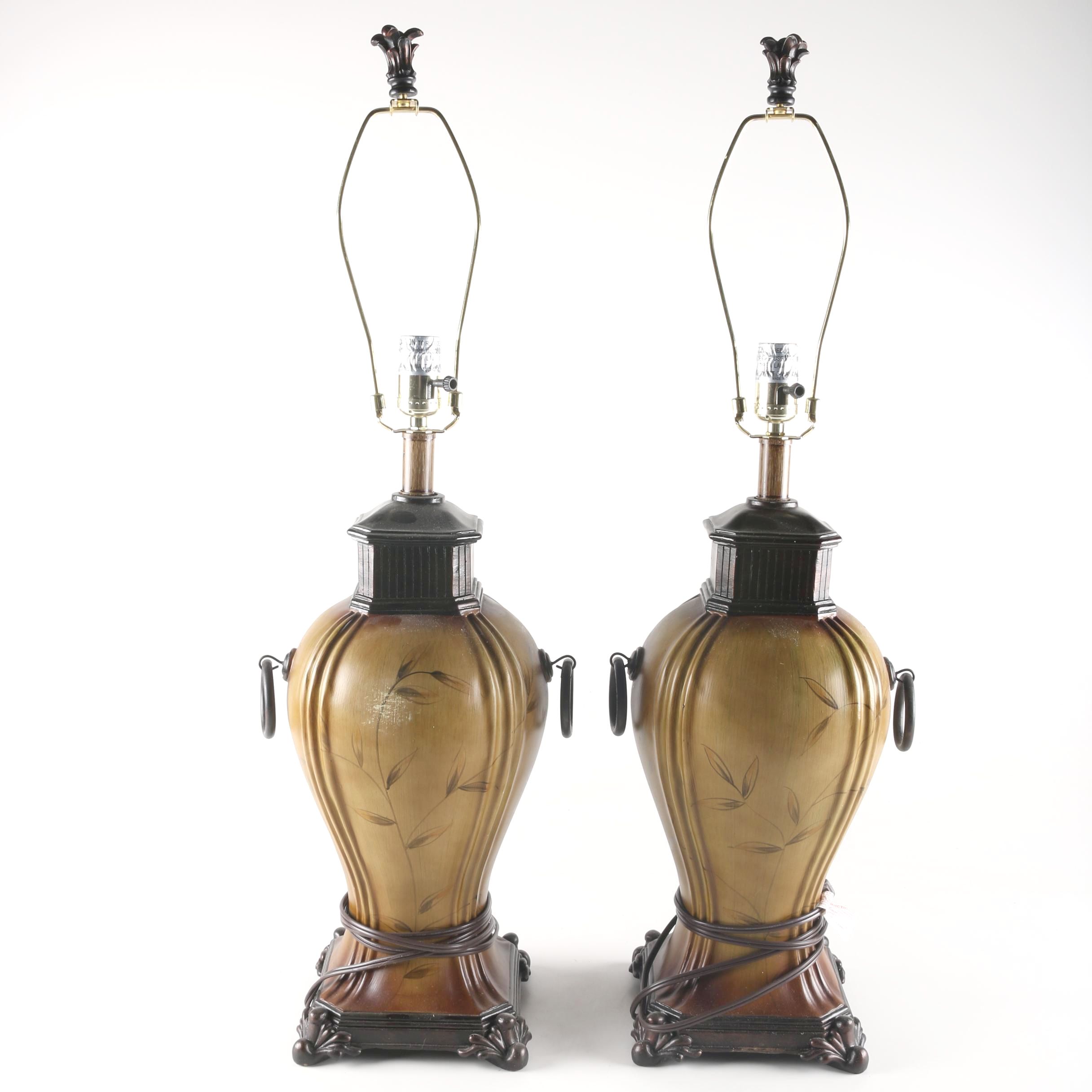 Brown Ceramic Urn Style Lamps