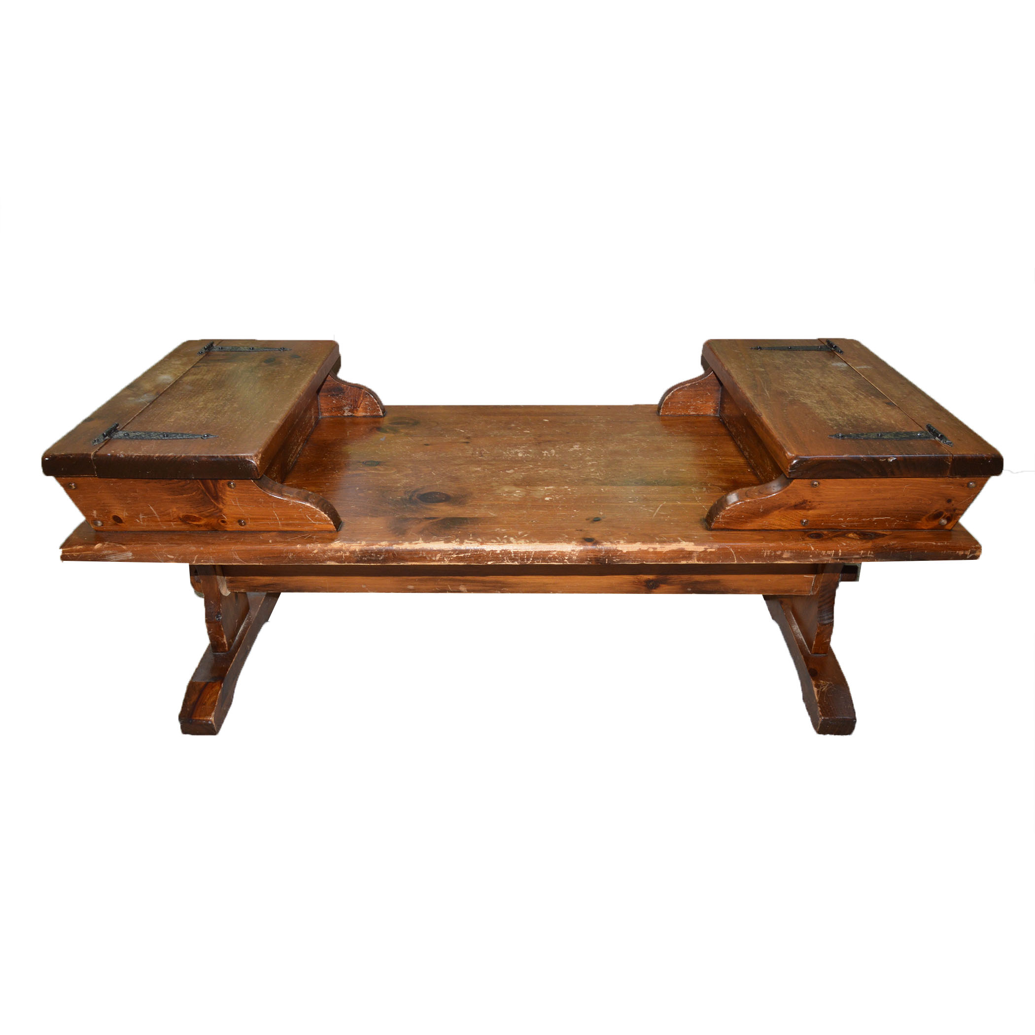 Vintage Wood Coffee Table with Storage
