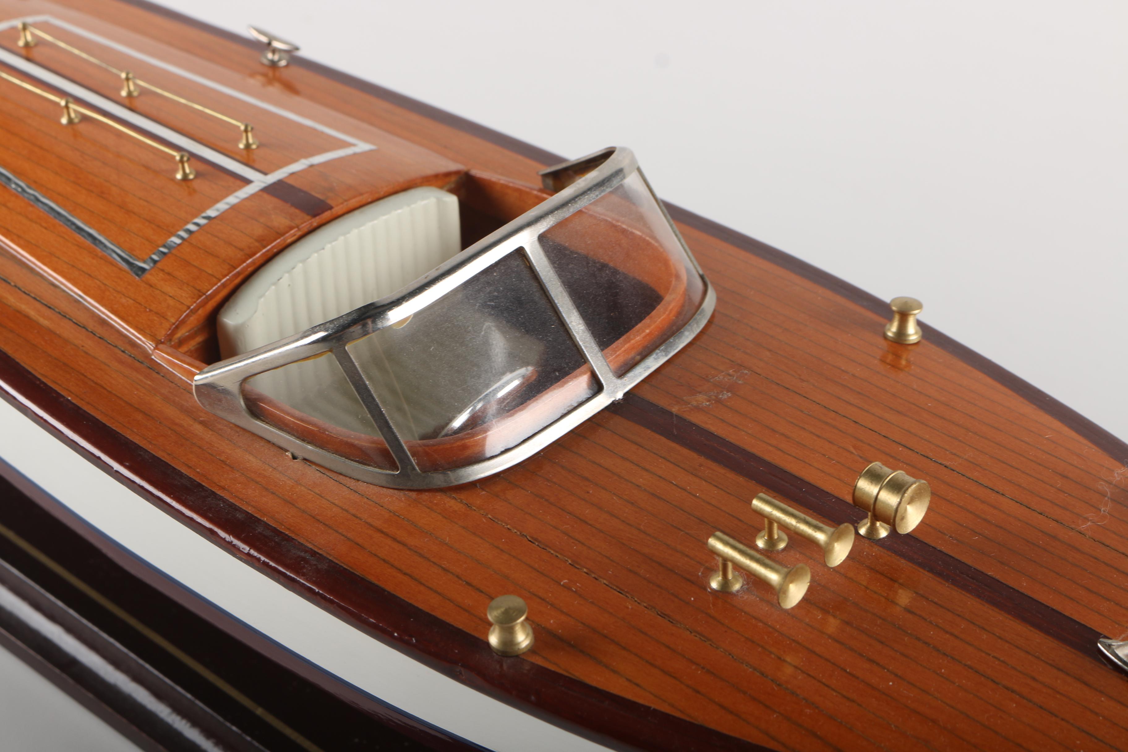 Model Speed Boat on Stand