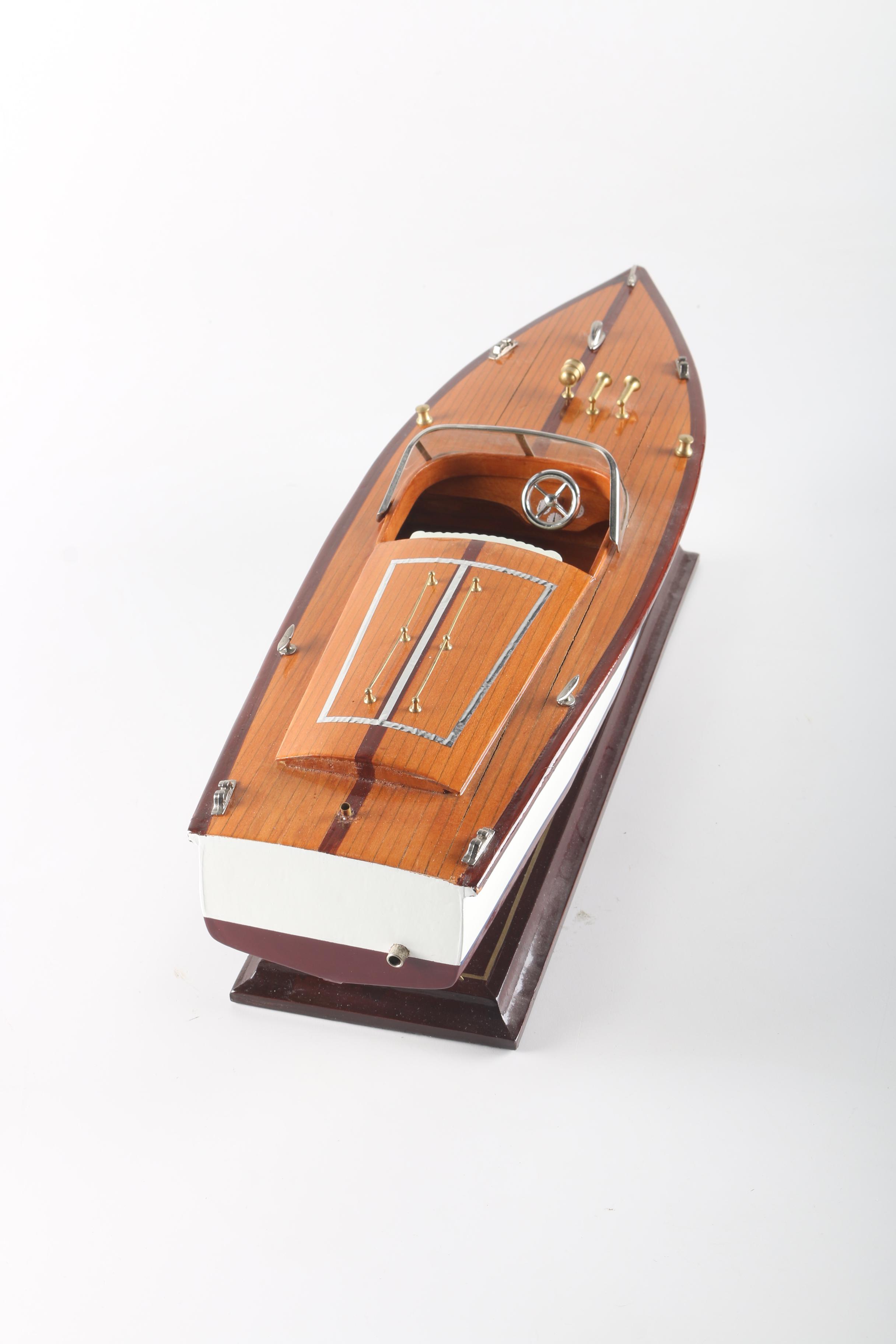 Model Speed Boat on Stand