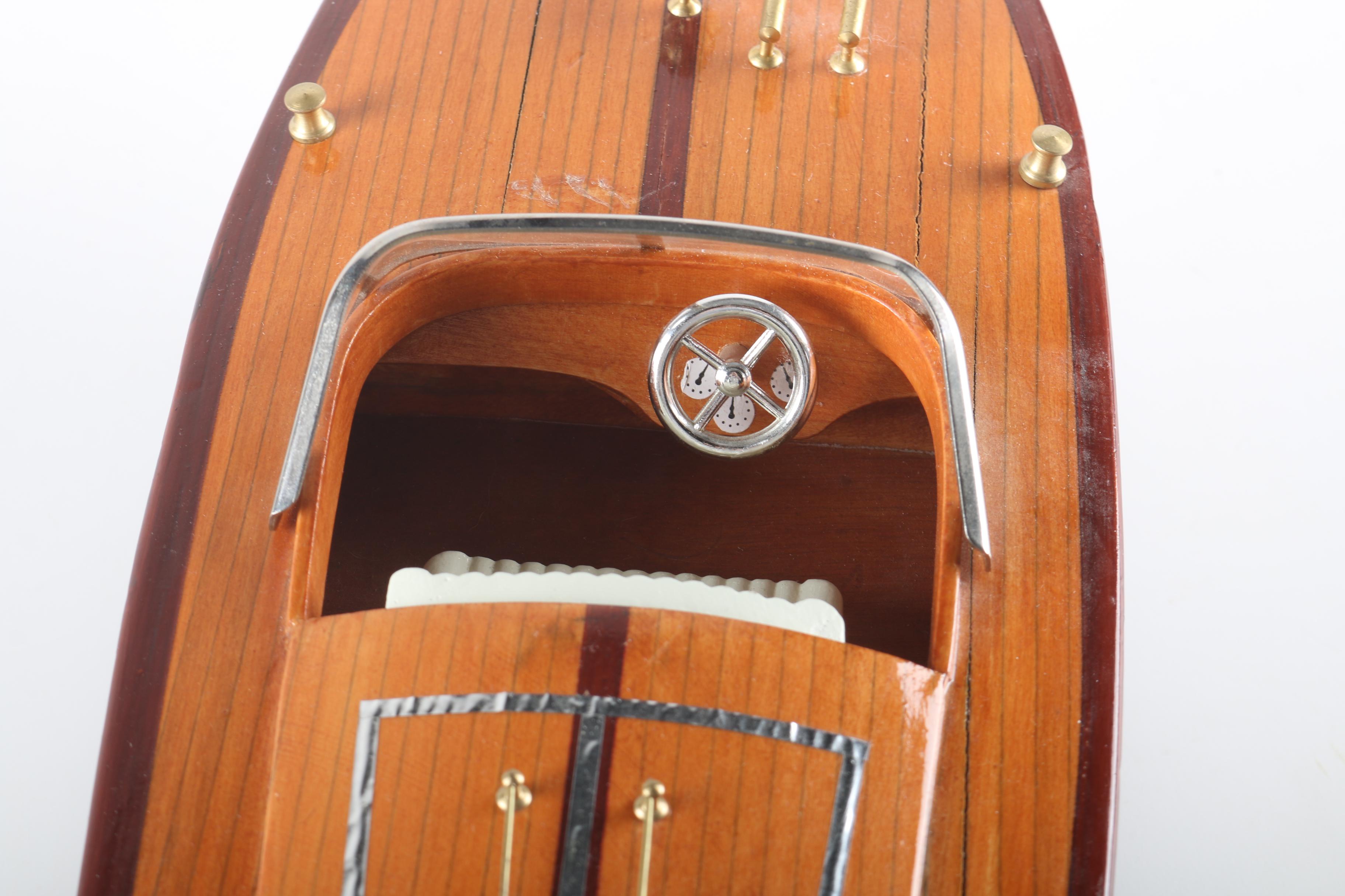 Model Speed Boat on Stand