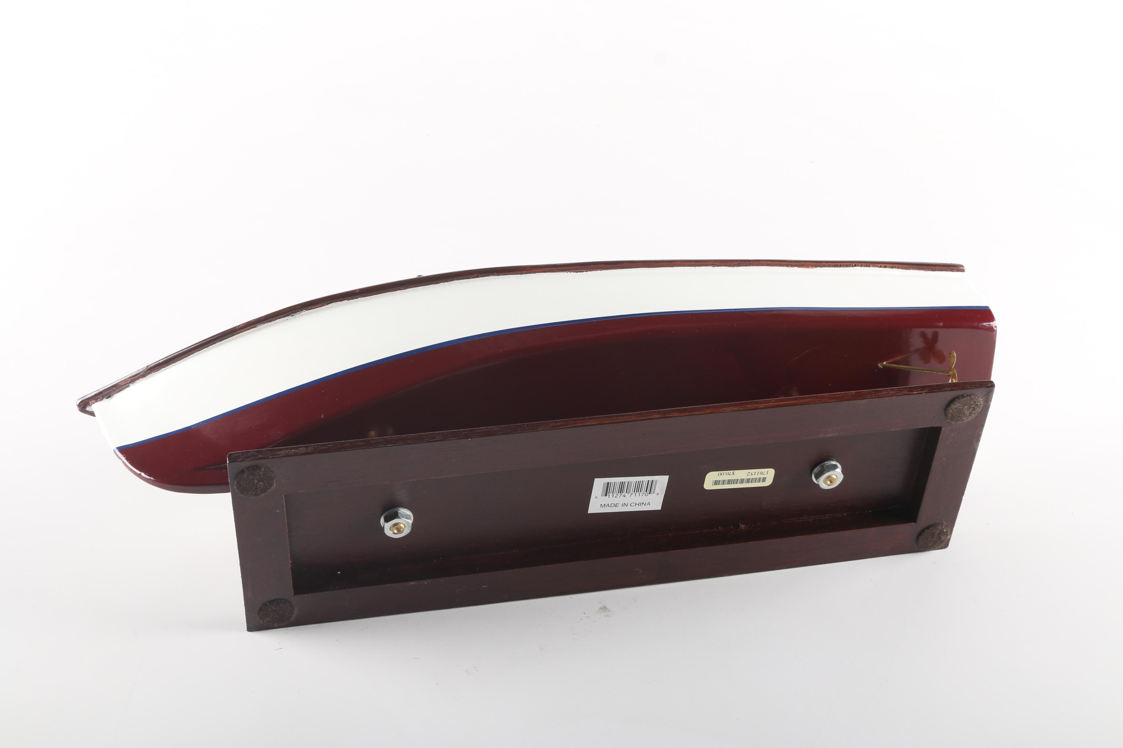 Model Speed Boat on Stand