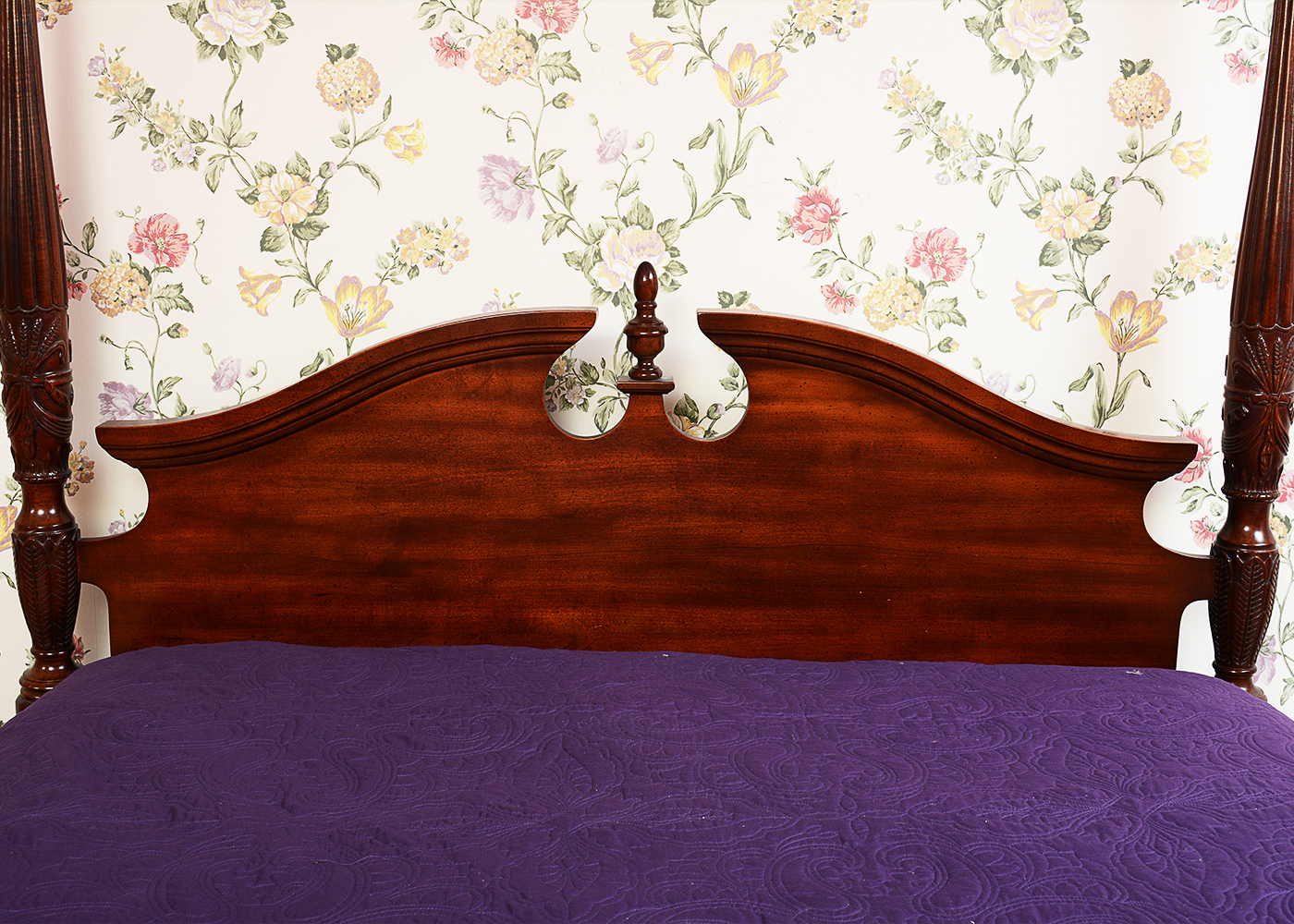 Queen Sized Cherry Four Poster Bed With Step Stool
