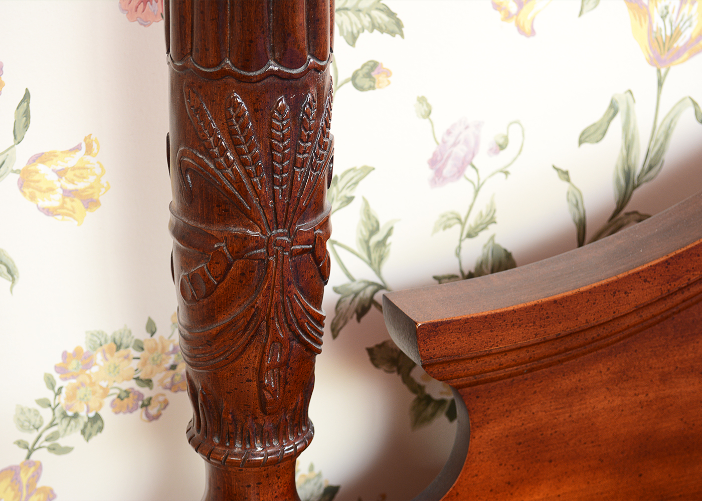 Queen Sized Cherry Four Poster Bed With Step Stool