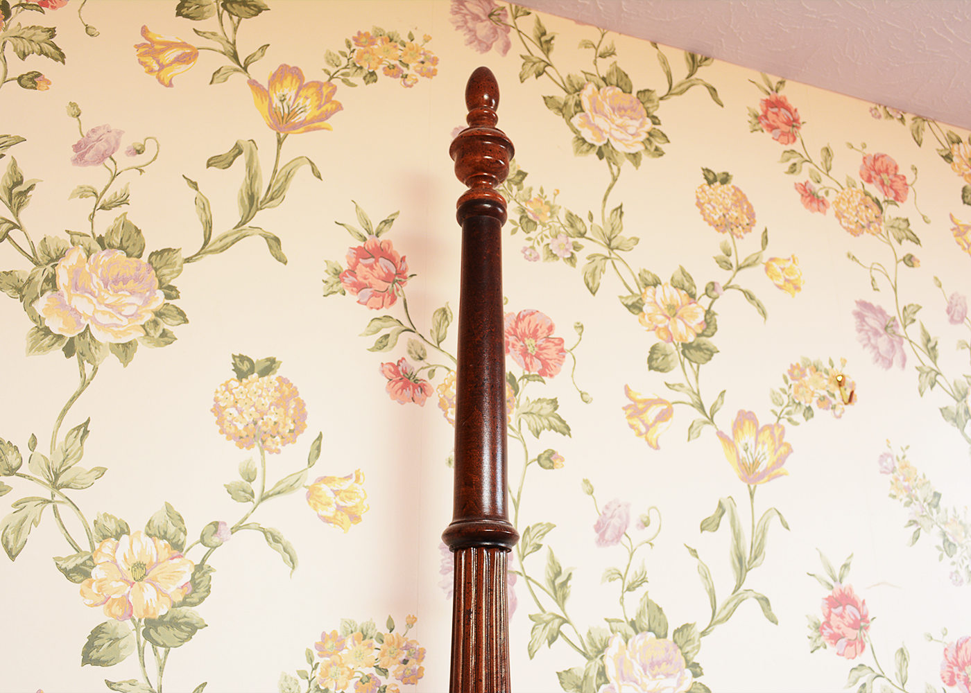 Queen Sized Cherry Four Poster Bed With Step Stool