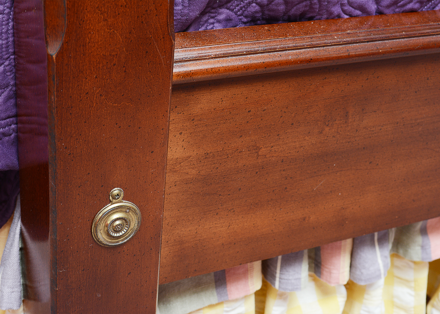 Queen Sized Cherry Four Poster Bed With Step Stool