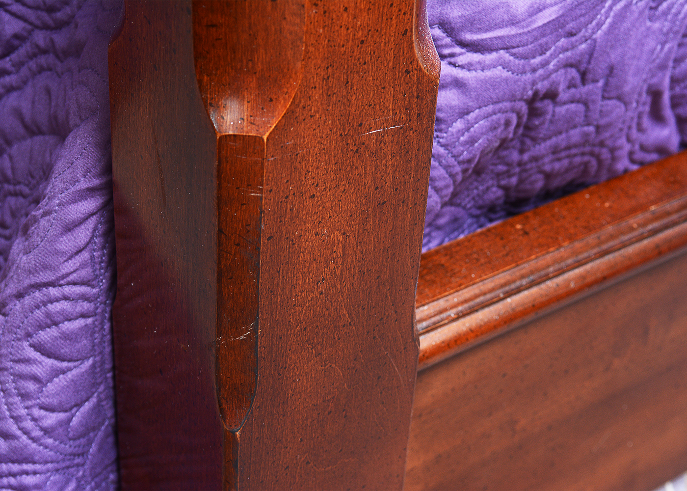 Queen Sized Cherry Four Poster Bed With Step Stool