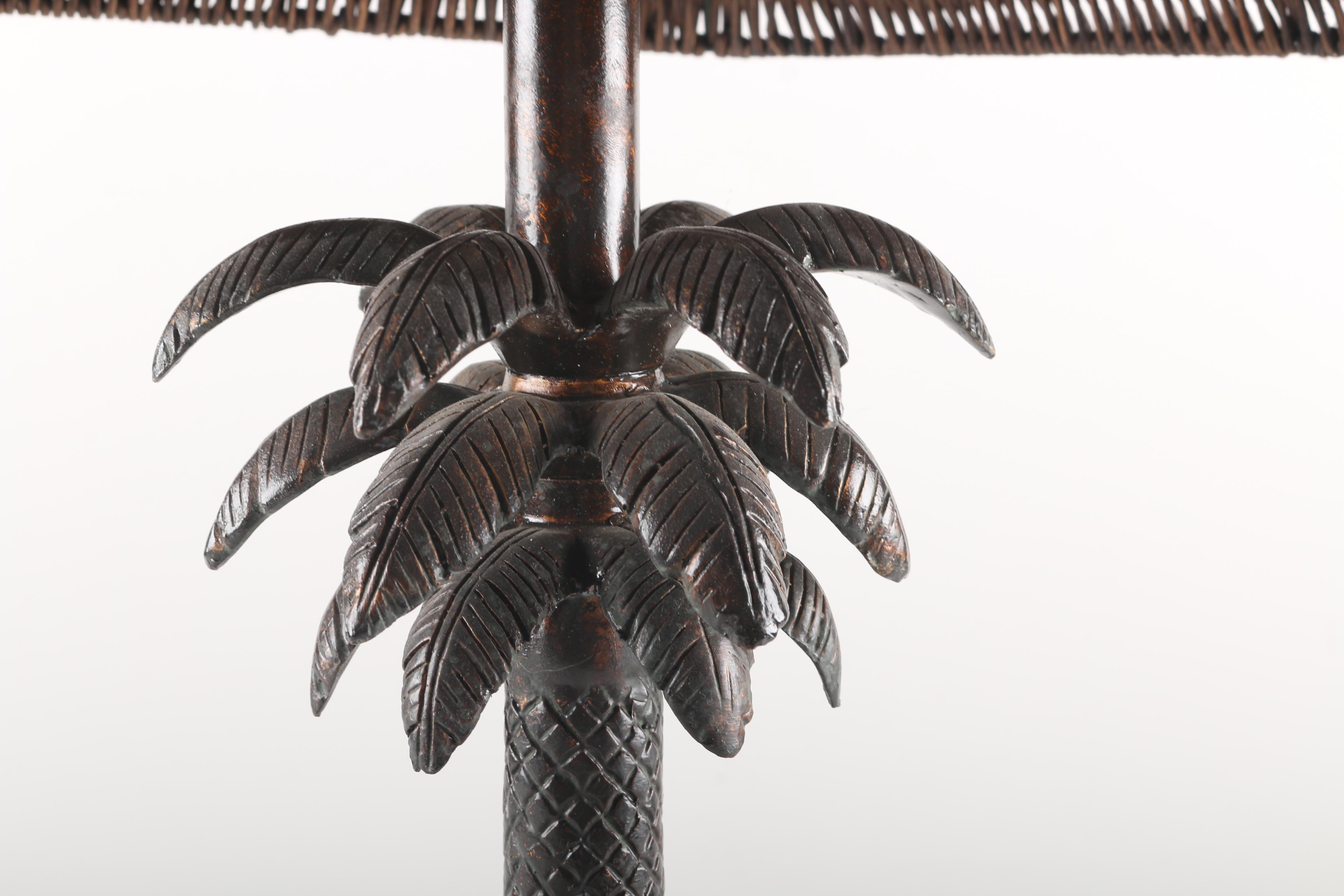 Rattan Palm Tree Table Lamp