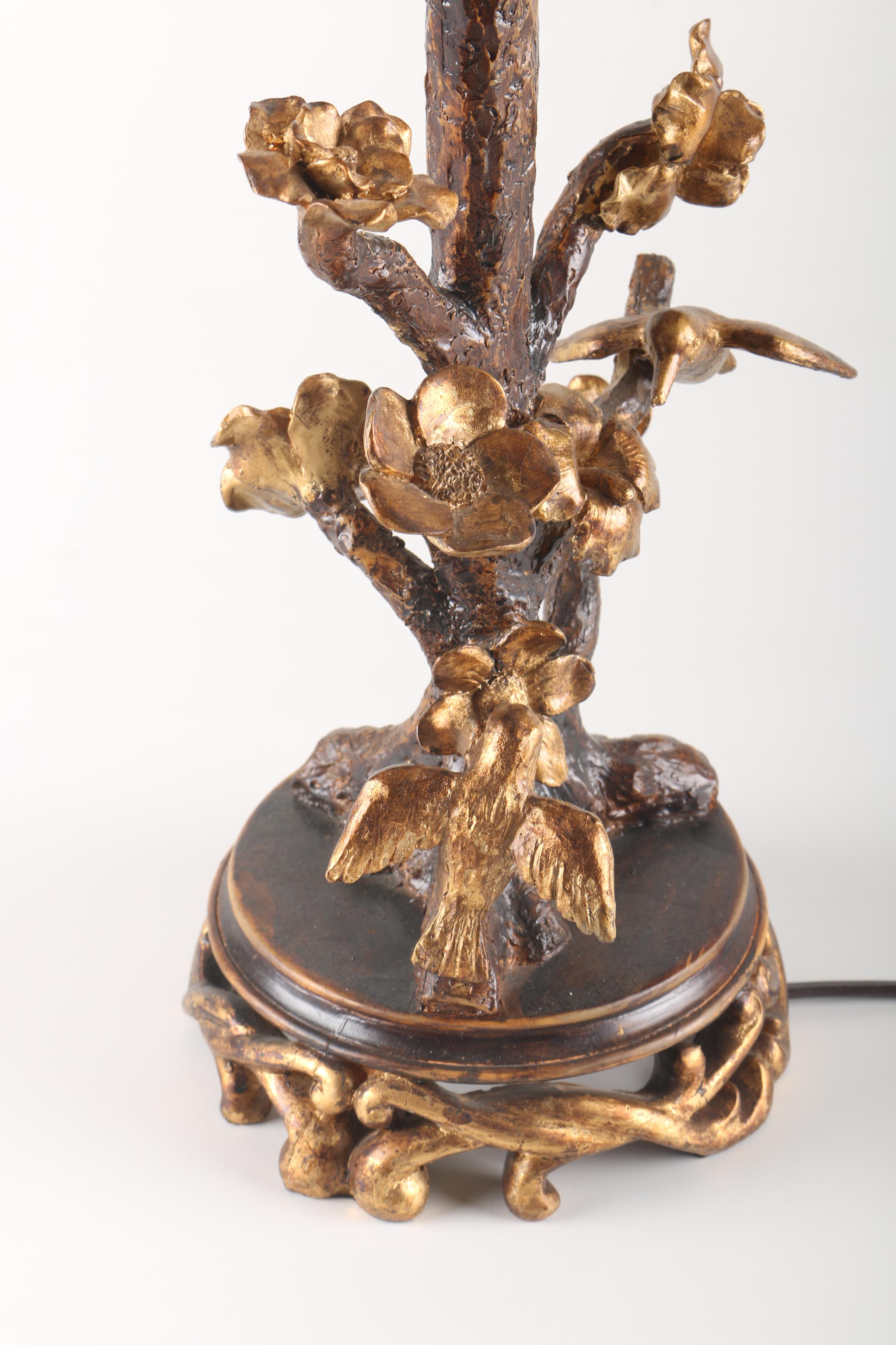 Apple Blossom  and Humming Bird Tree Lamp