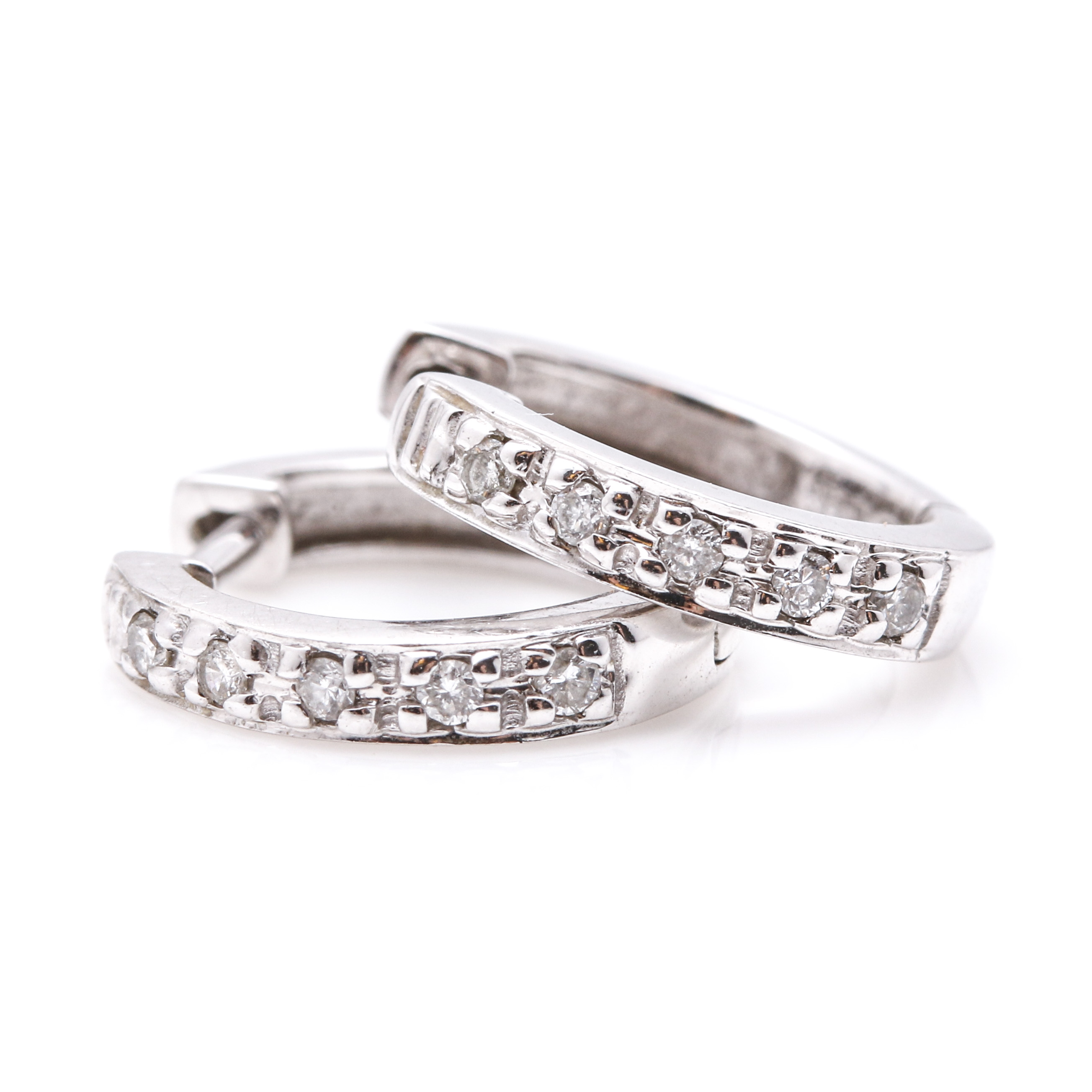 14K White Gold and Diamond Demi Parure