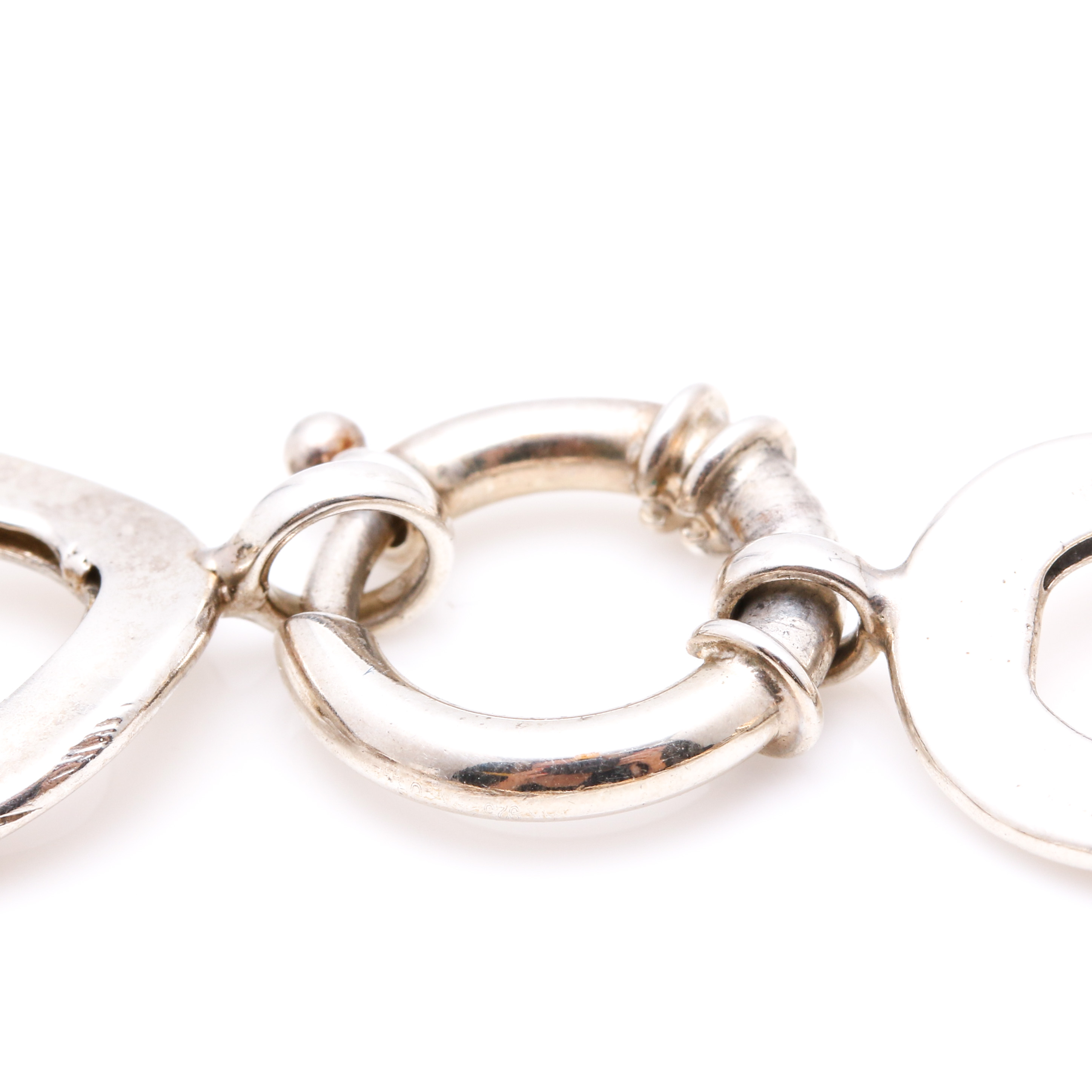 10K Yellow Gold and Sterling Silver Decorative Link Bracelet