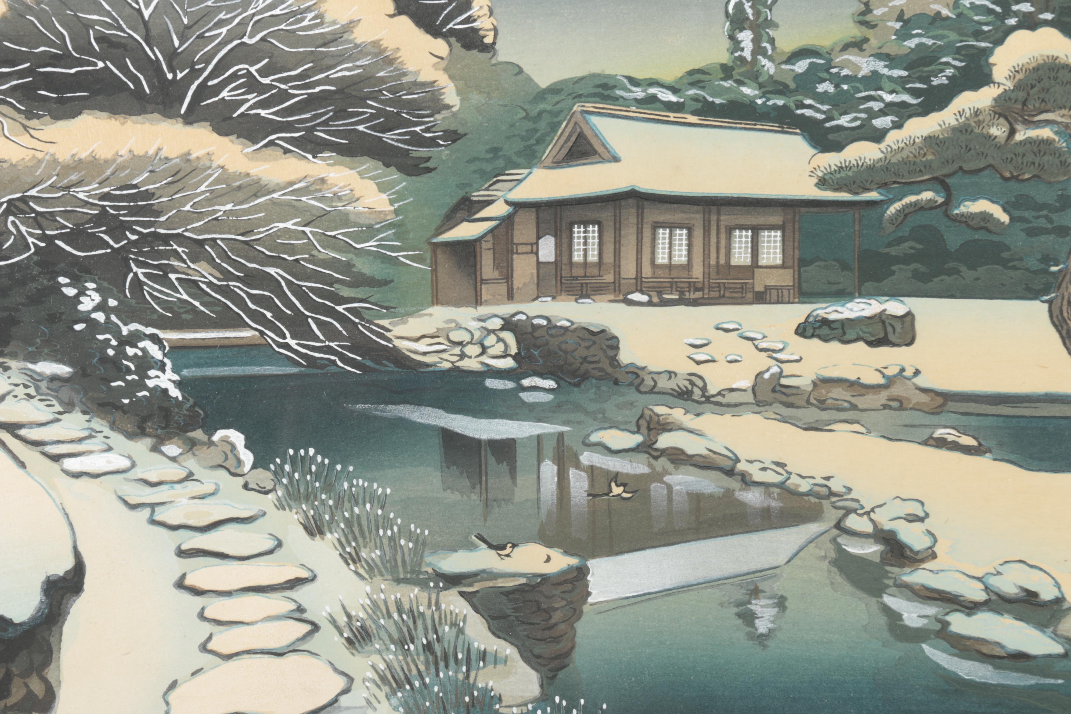 Bakufu Ohno Woodblock Print "Snow Scene"
