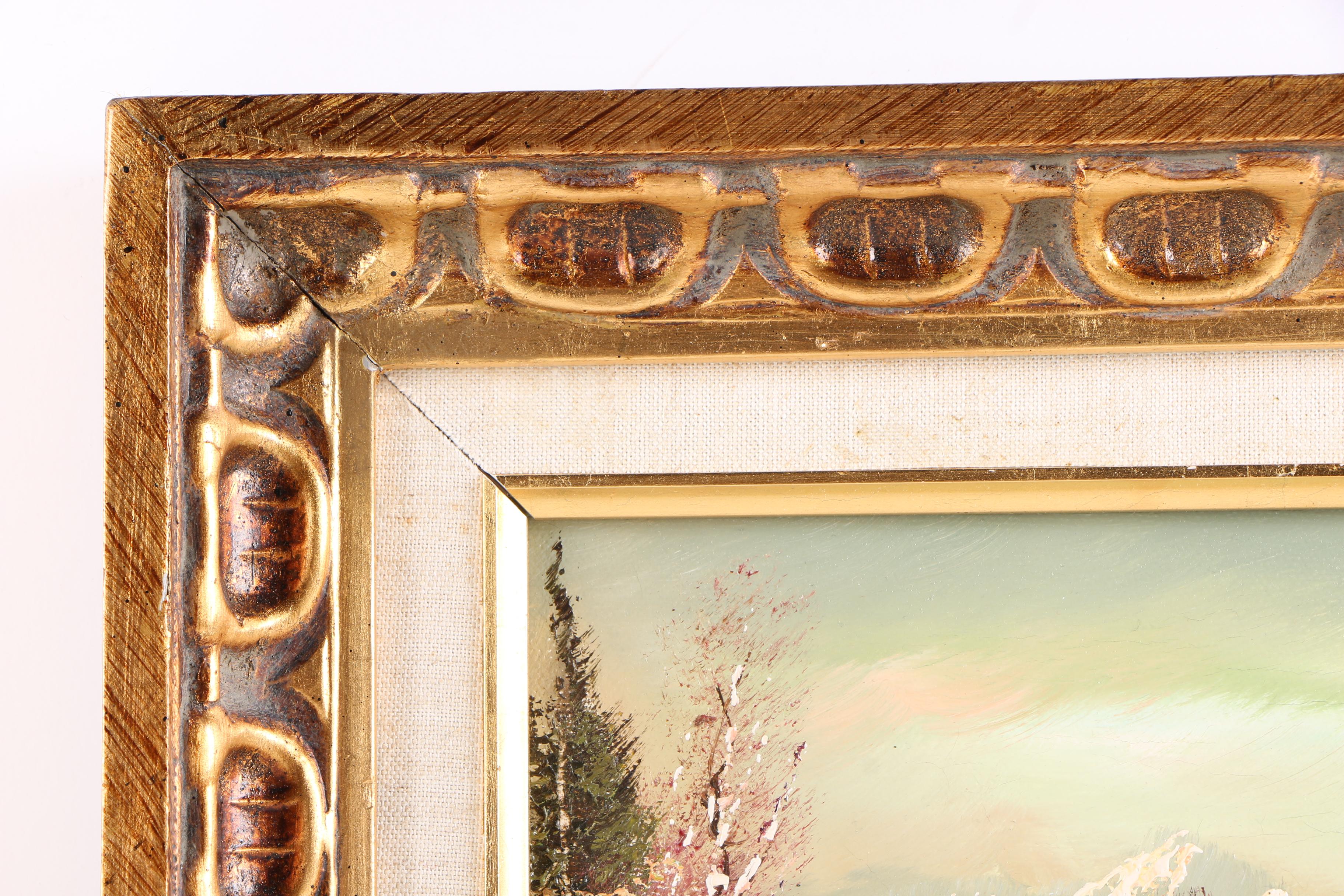 H. Ross Oil Painting on Canvas of Landscape