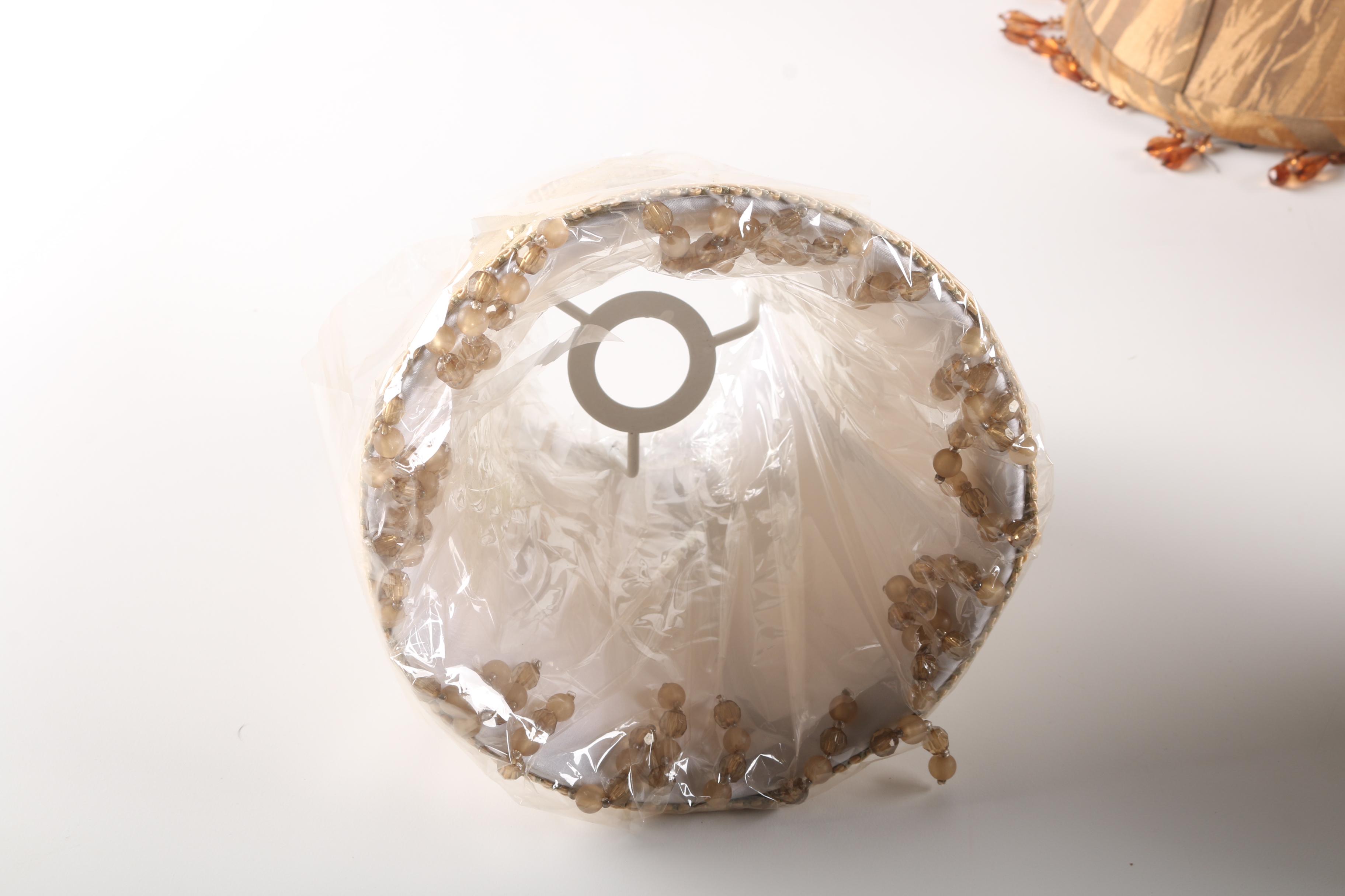 Collection of Six Conical Fabric Lamp Shades