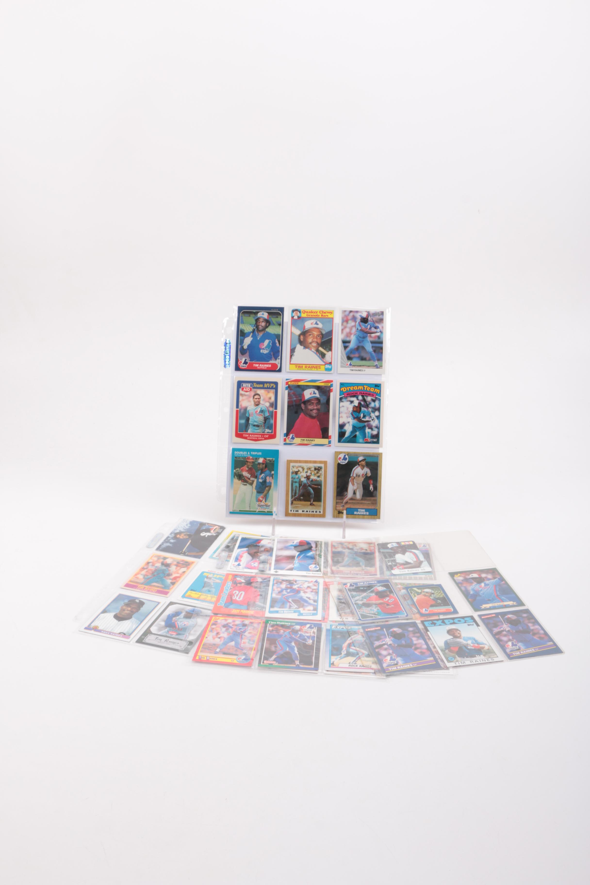Collection of Tim Raines Baseball Cards