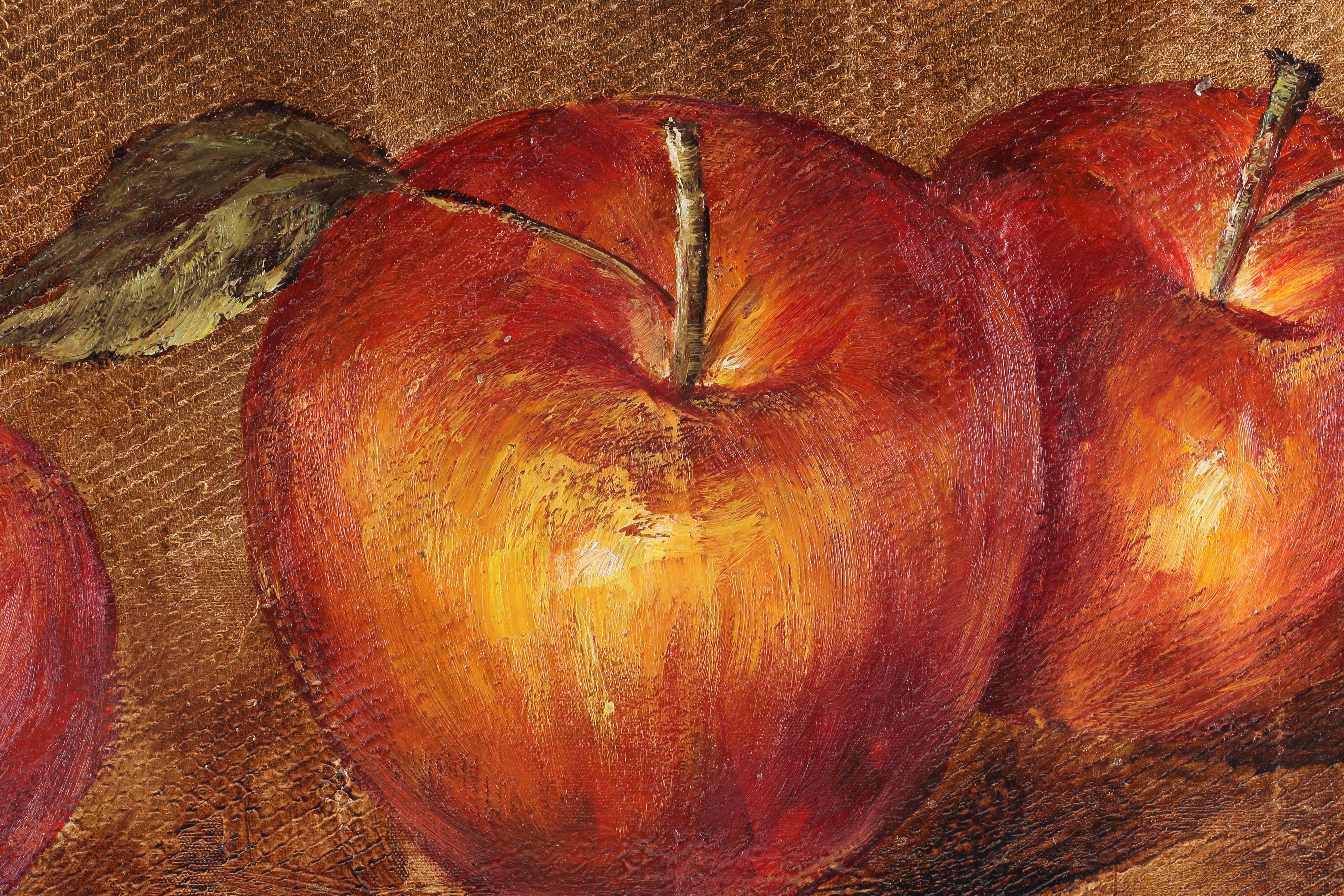 P. Matt Oil Painting on Canvas of Apples
