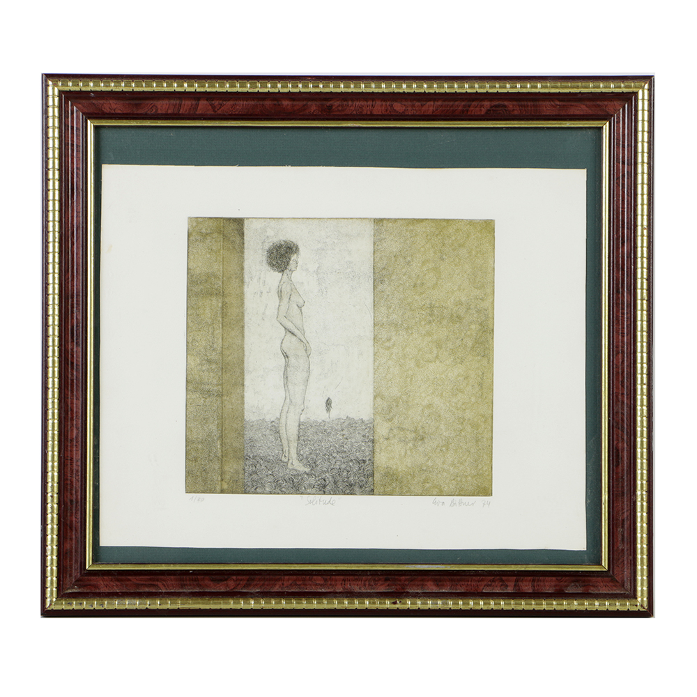 Eva Marie Bittner Limited Edition Aquatint Etching on Paper "Solitude"