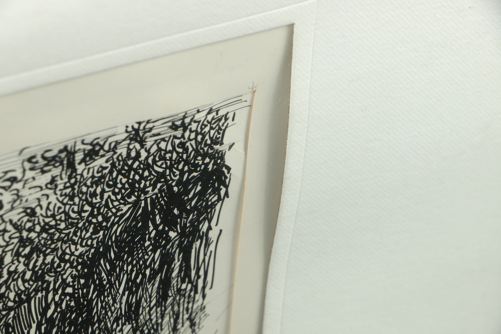 Raoul Dupoux Ink Drawing on Paper Haitian Landscape