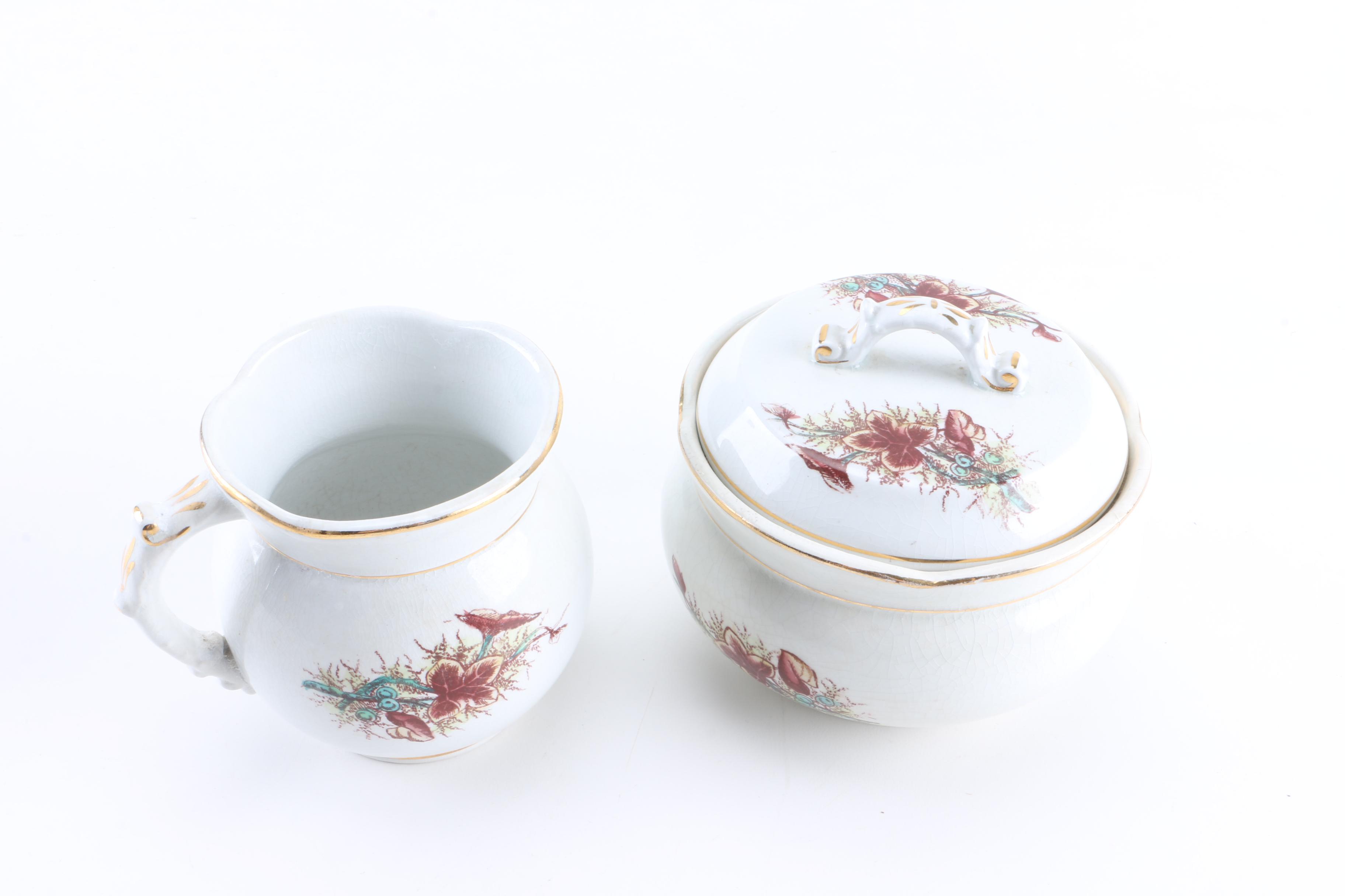 Royal Ironstone China Sugar Bowl and Creamer
