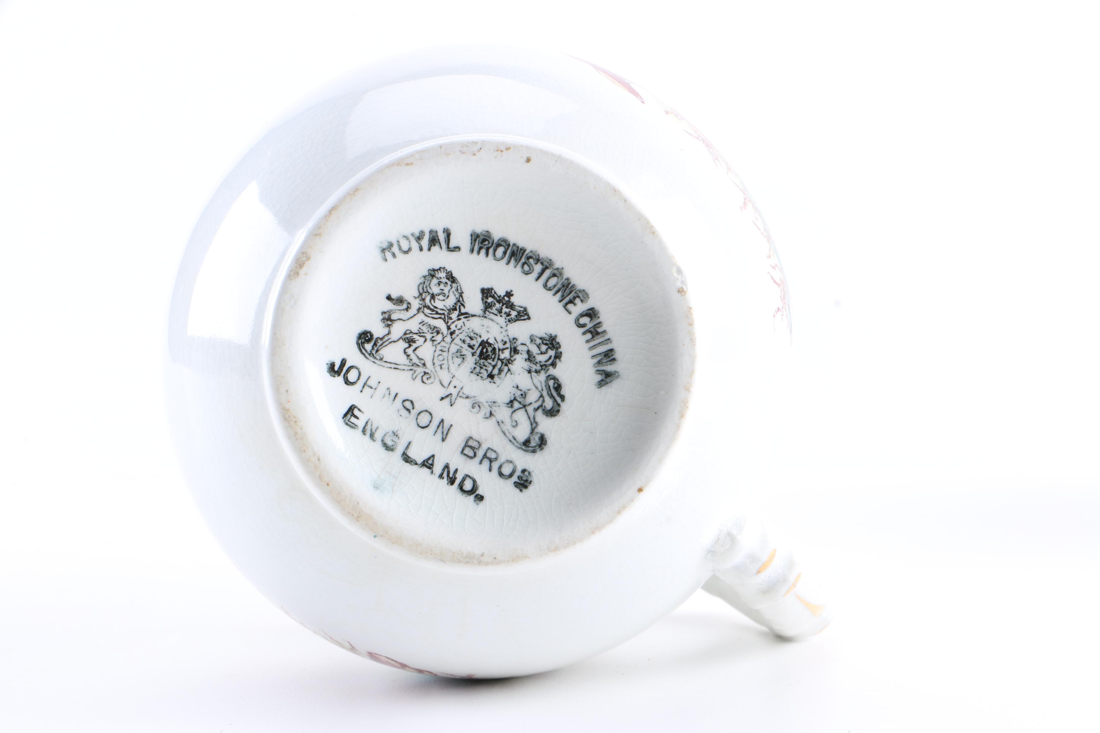 Royal Ironstone China Sugar Bowl and Creamer