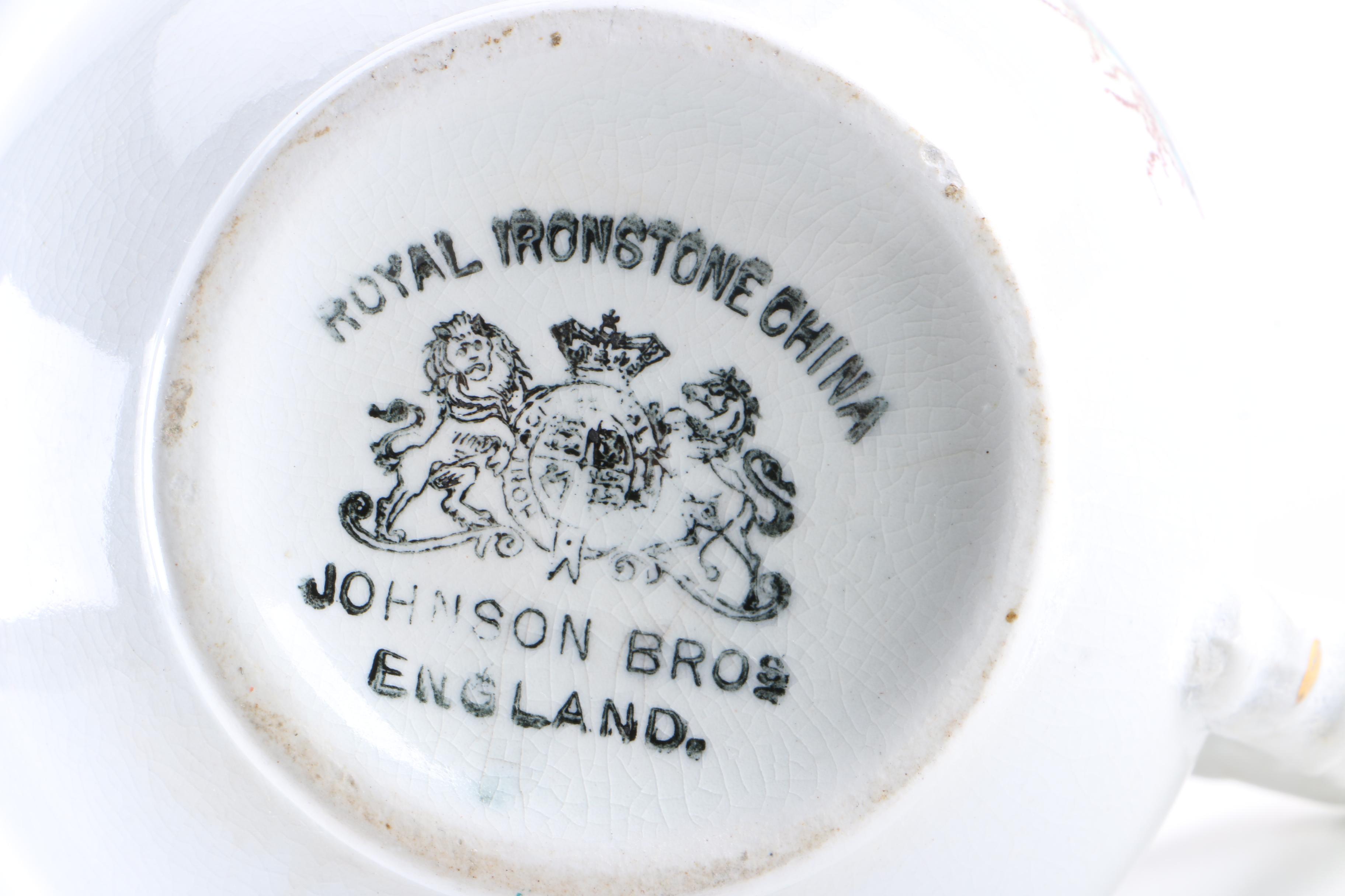 Royal Ironstone China Sugar Bowl and Creamer