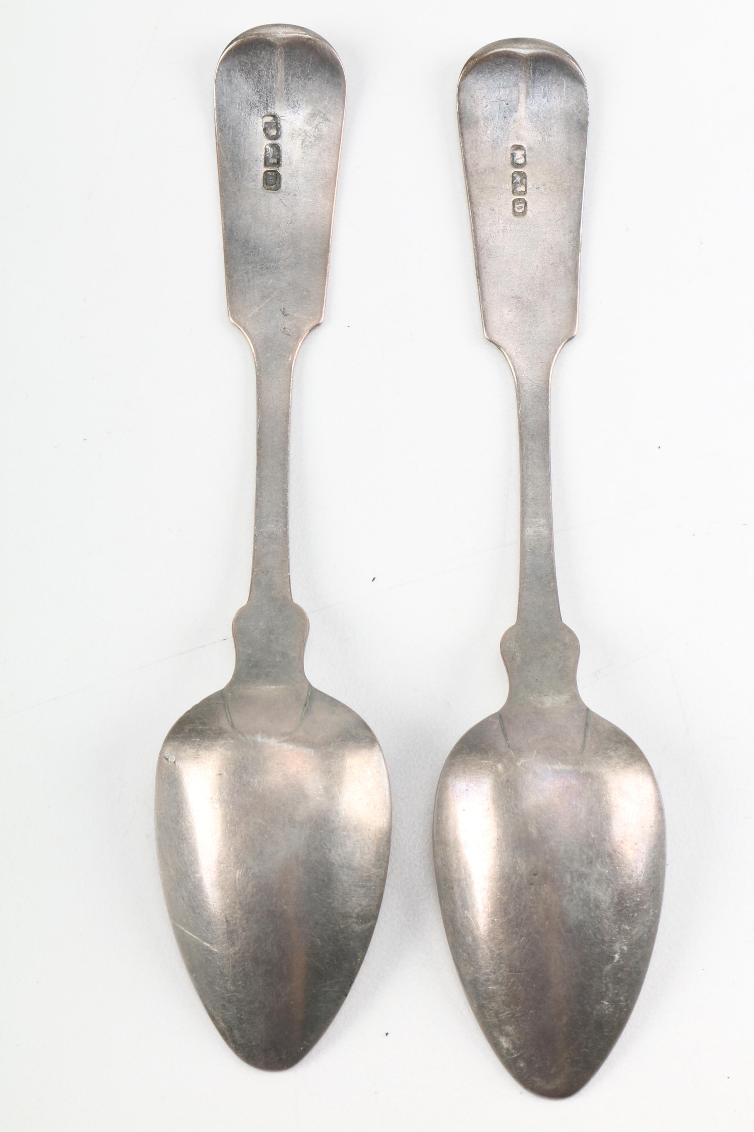 Antique 800 Silver and Silver Tone Teaspoons