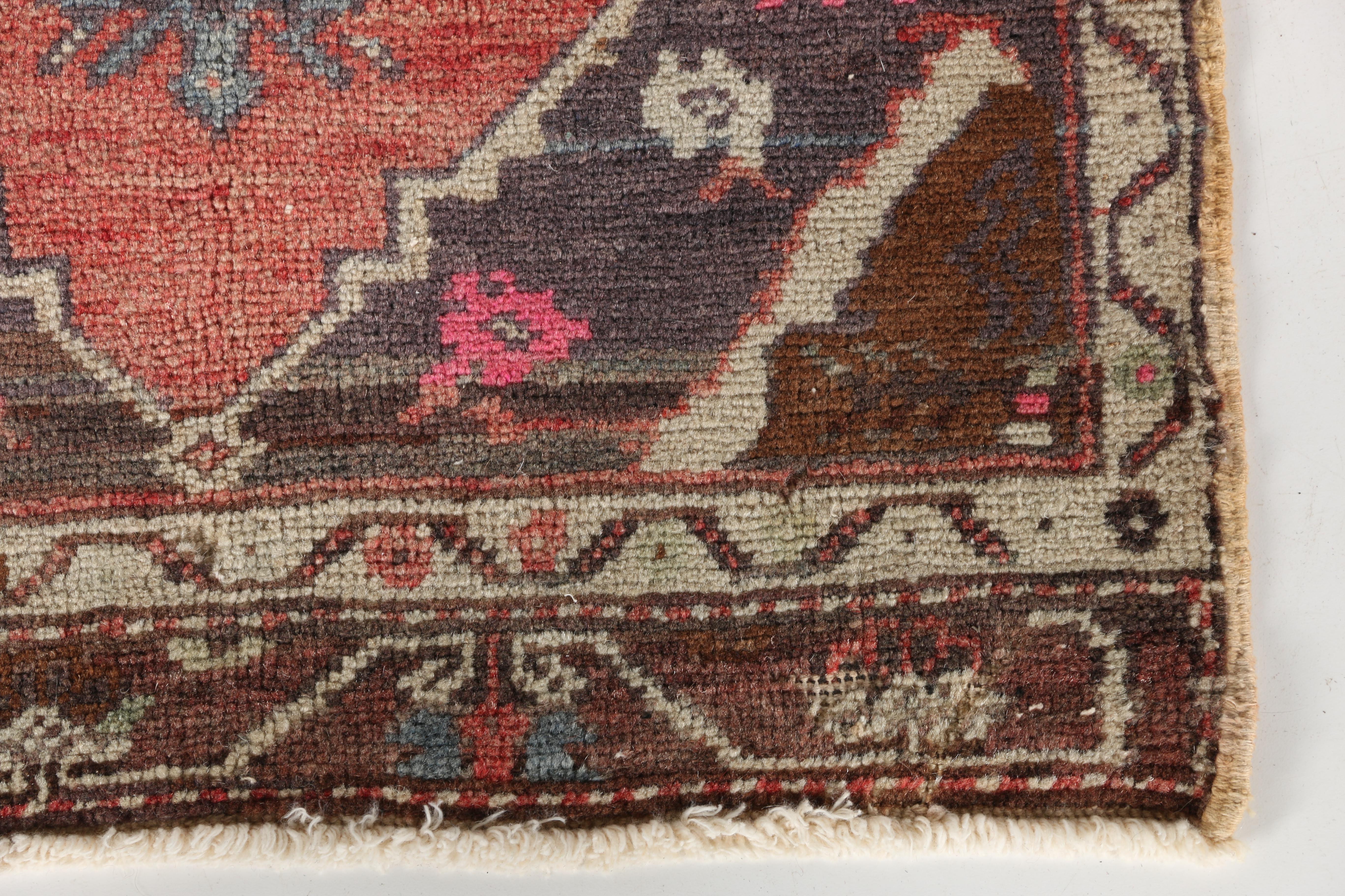 Vintage Hand-Knotted Turkish Sivas Accent Rug