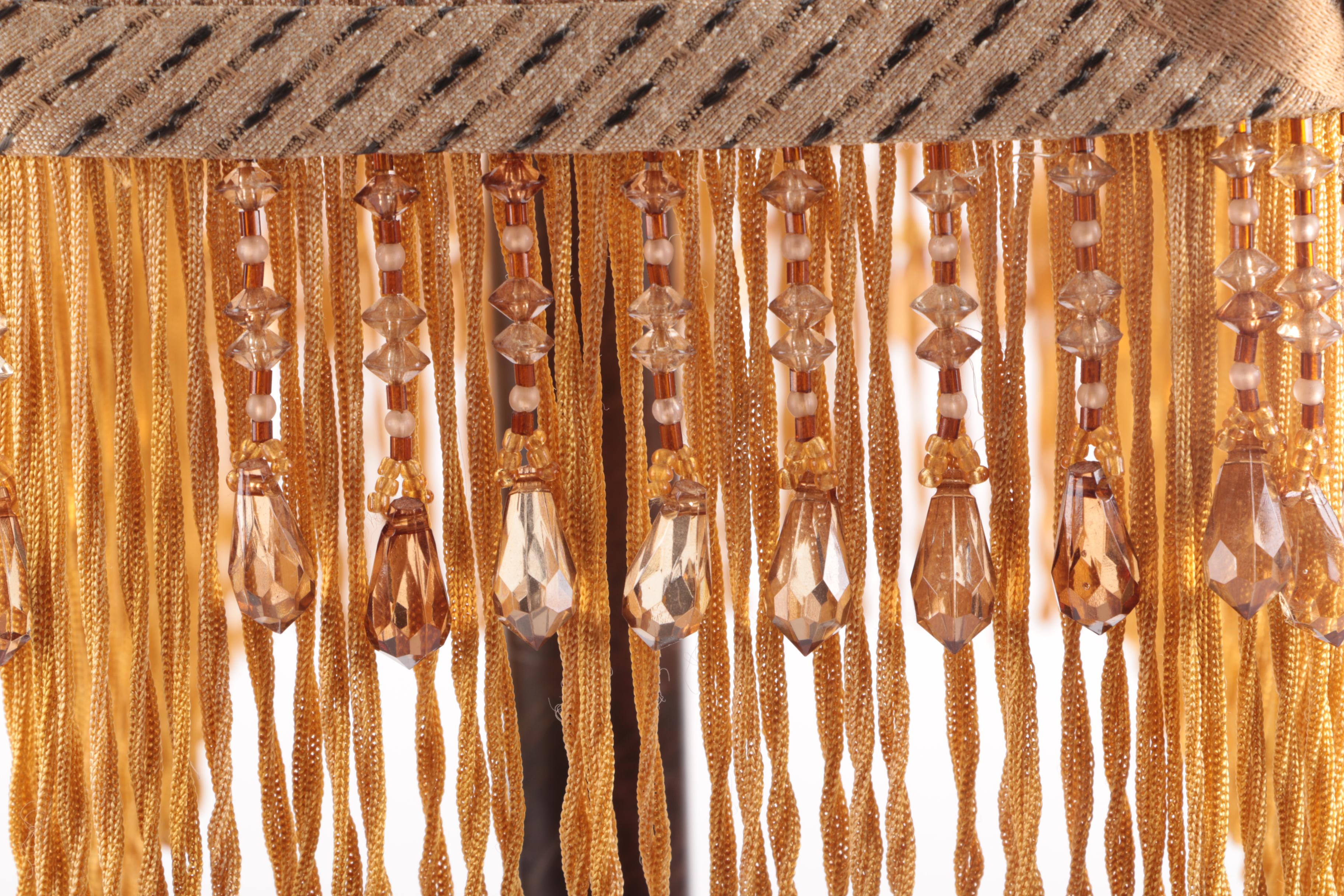 Monkey Lamp With Fringed Lampshade