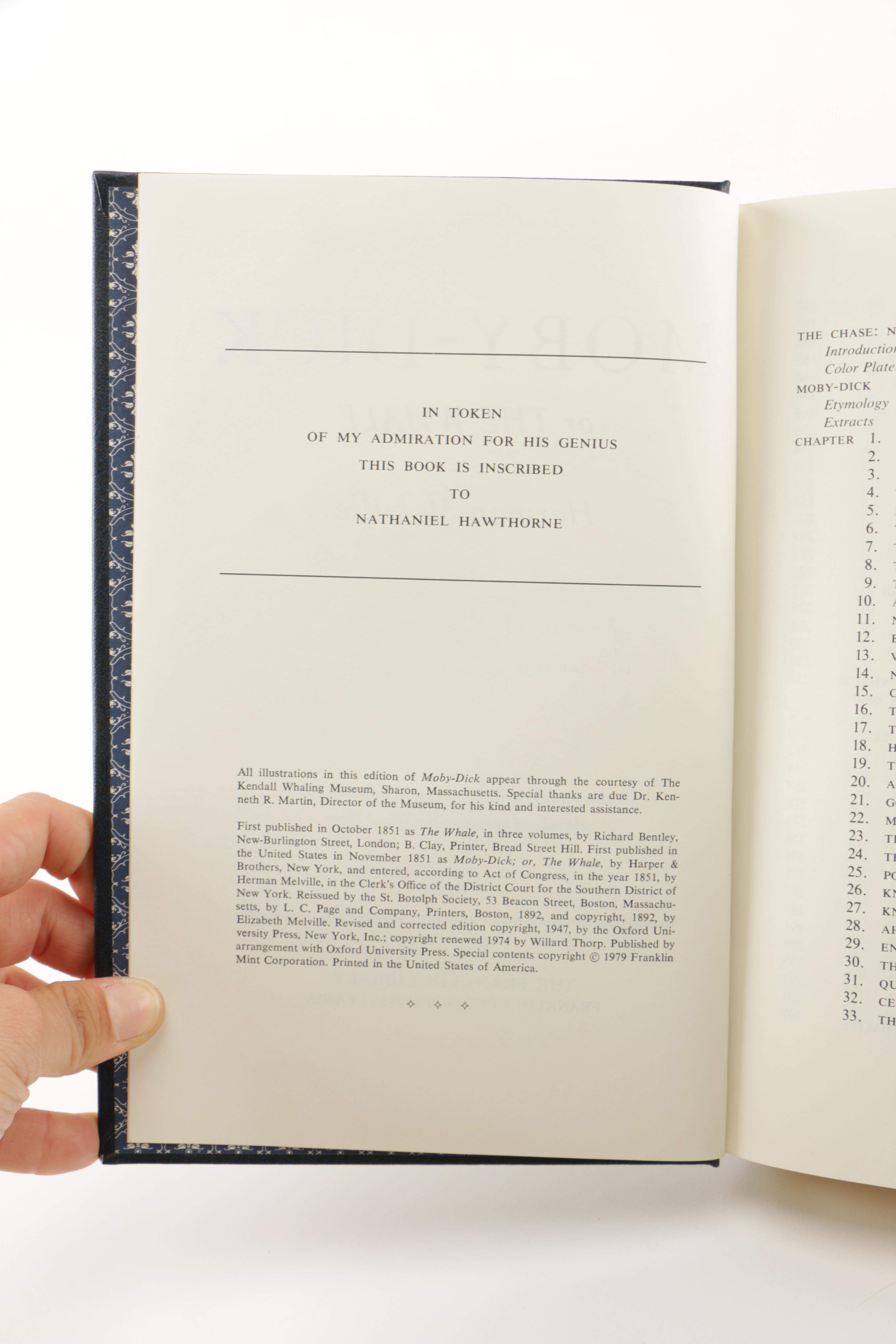 Franklin Library Leather Bound Books Featuring "Moby Dick"