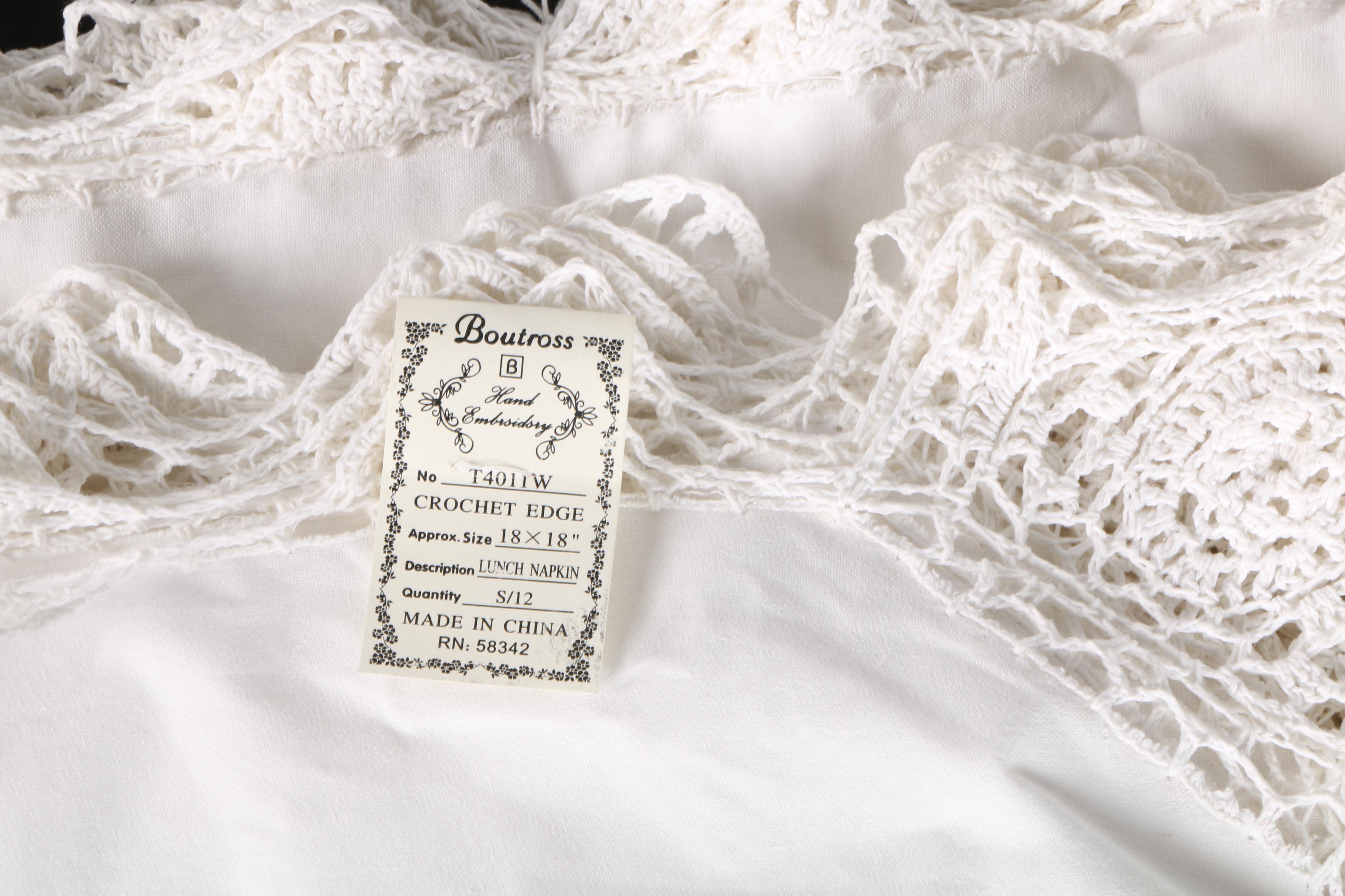 "Boutross" Hand Embroidered Table  Linens