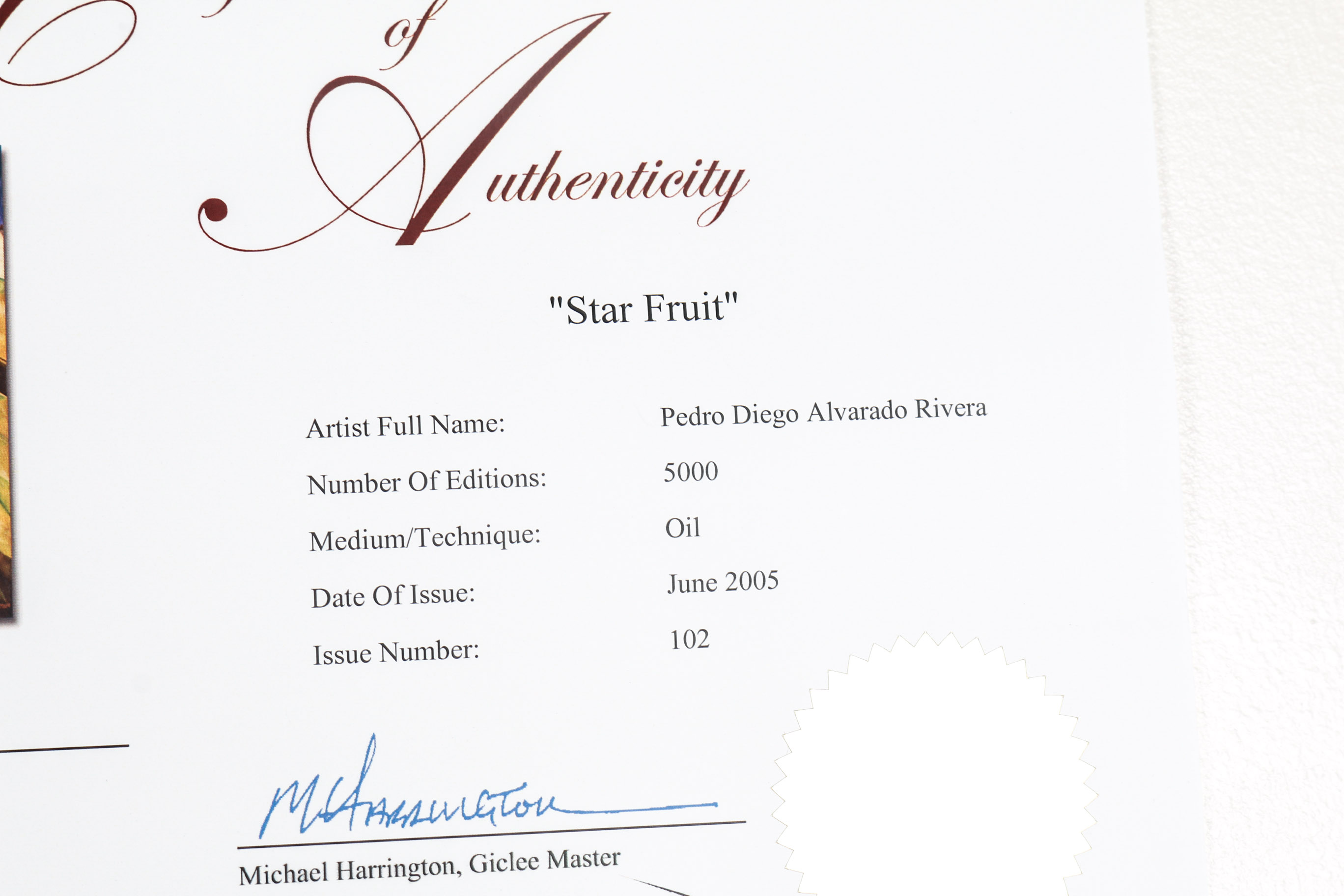 Unframed "Star Fruit" Giclee